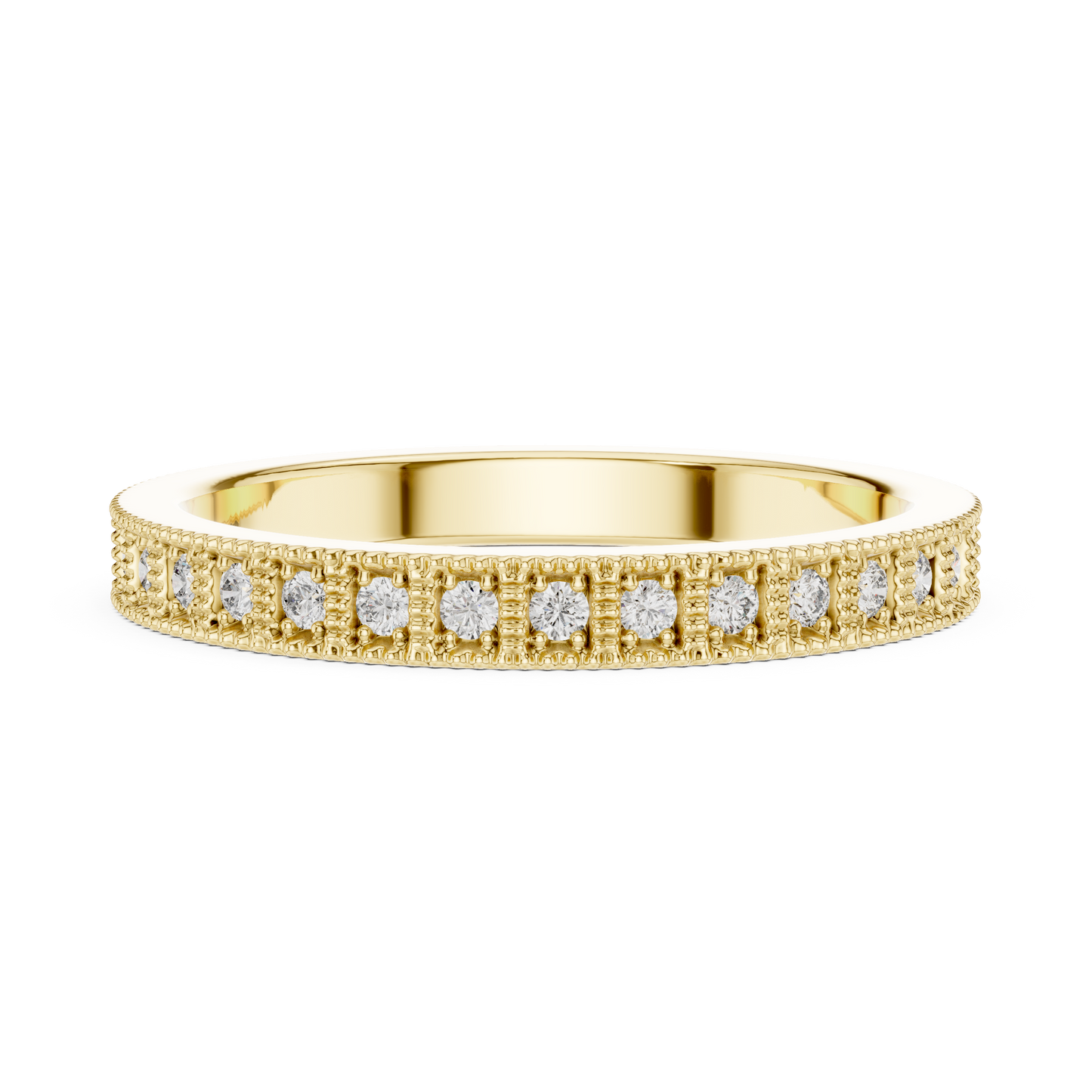 Round Pave Lab Grown Diamond Ring