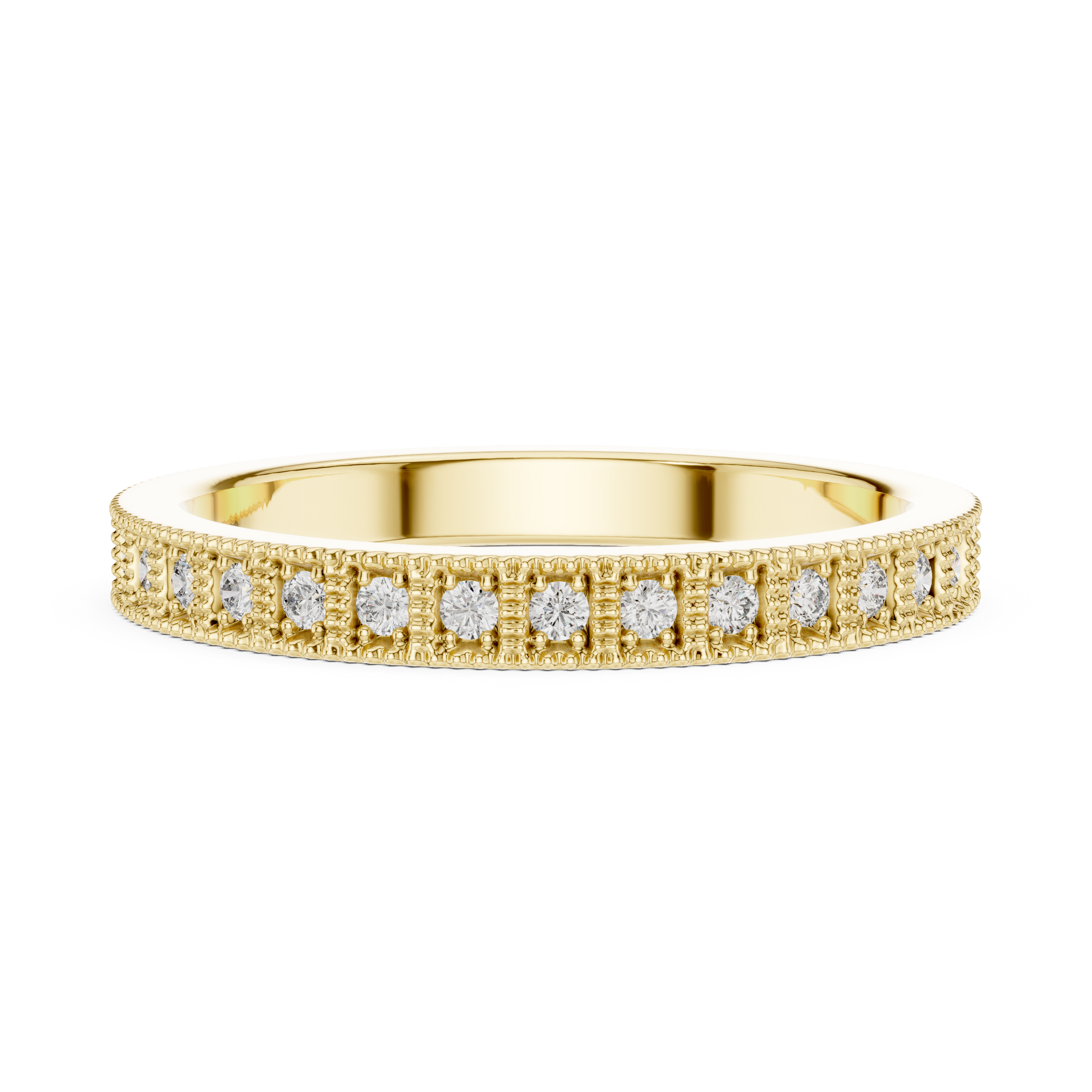 Round Pave Lab Grown Diamond Ring