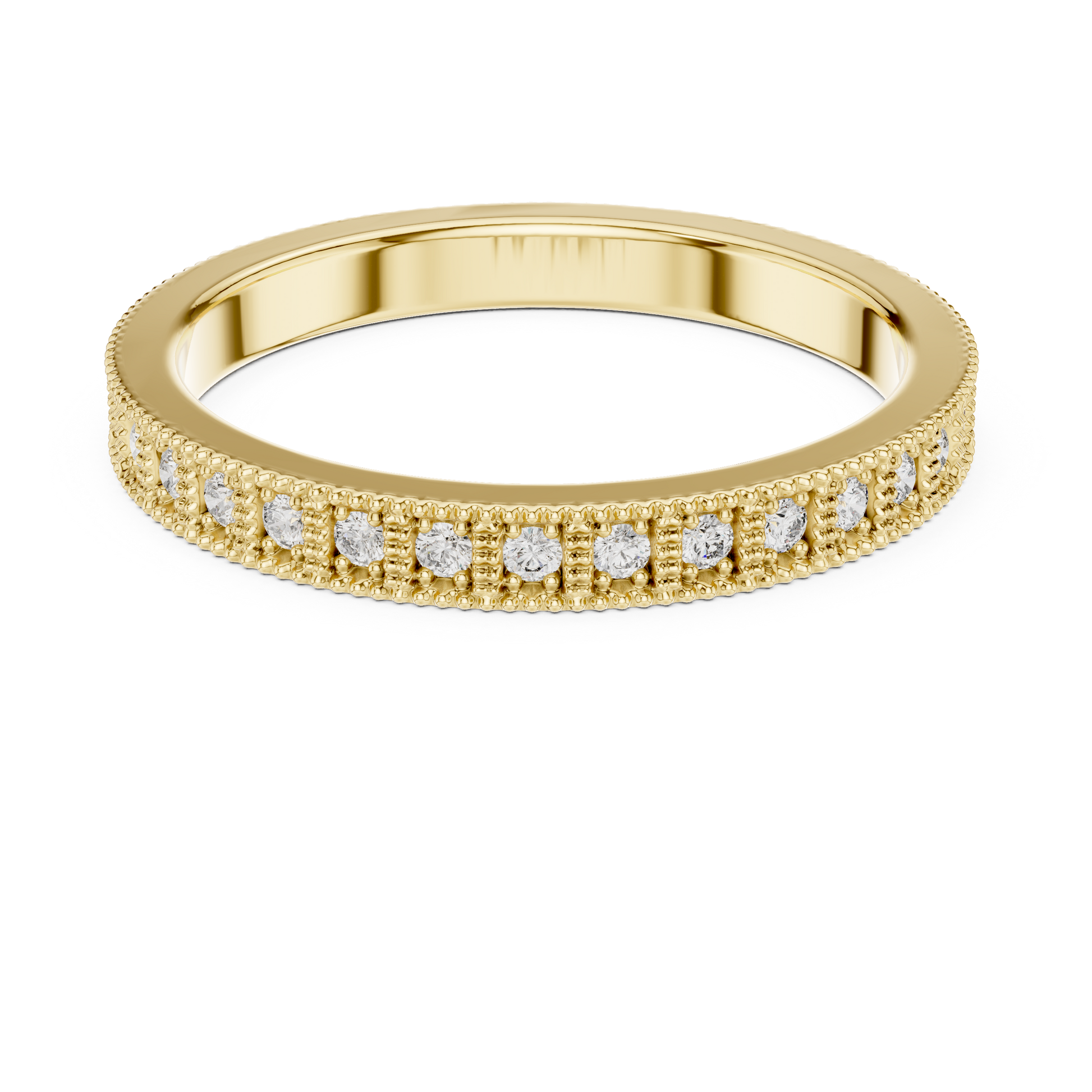 Round Pave Lab Grown Diamond Ring