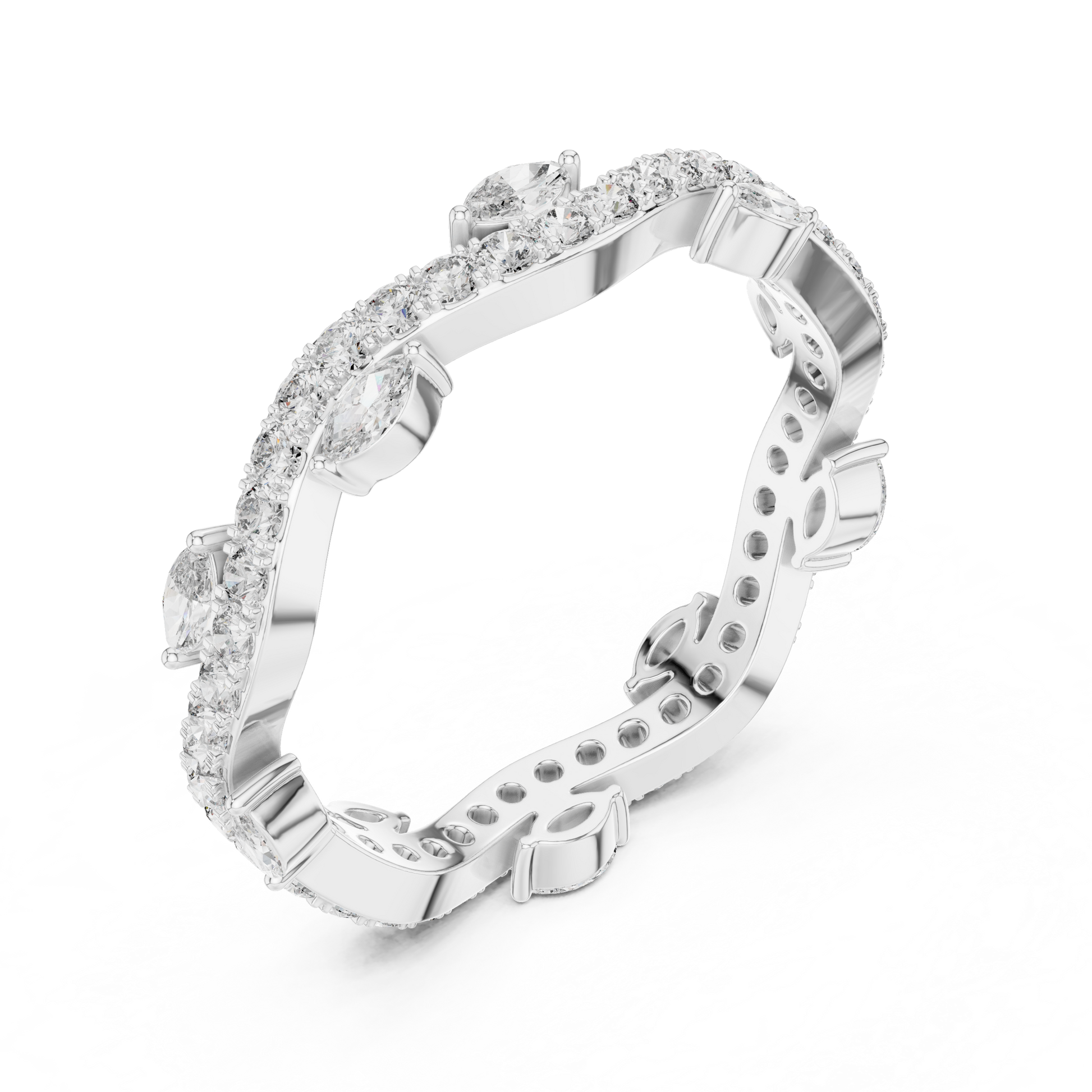 Mixed Shape Lab Grown Diamond Eternity Ring