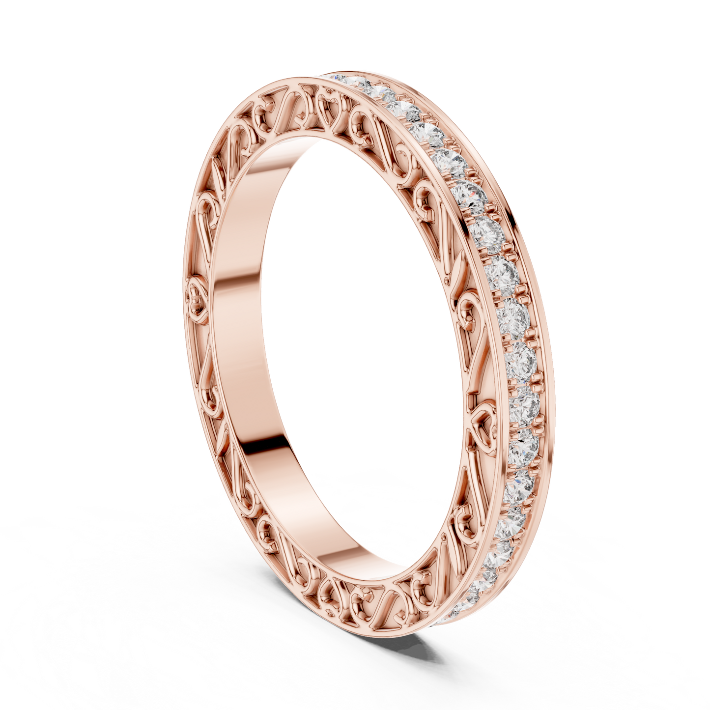 Round Pave Lab Grown Diamond Ring