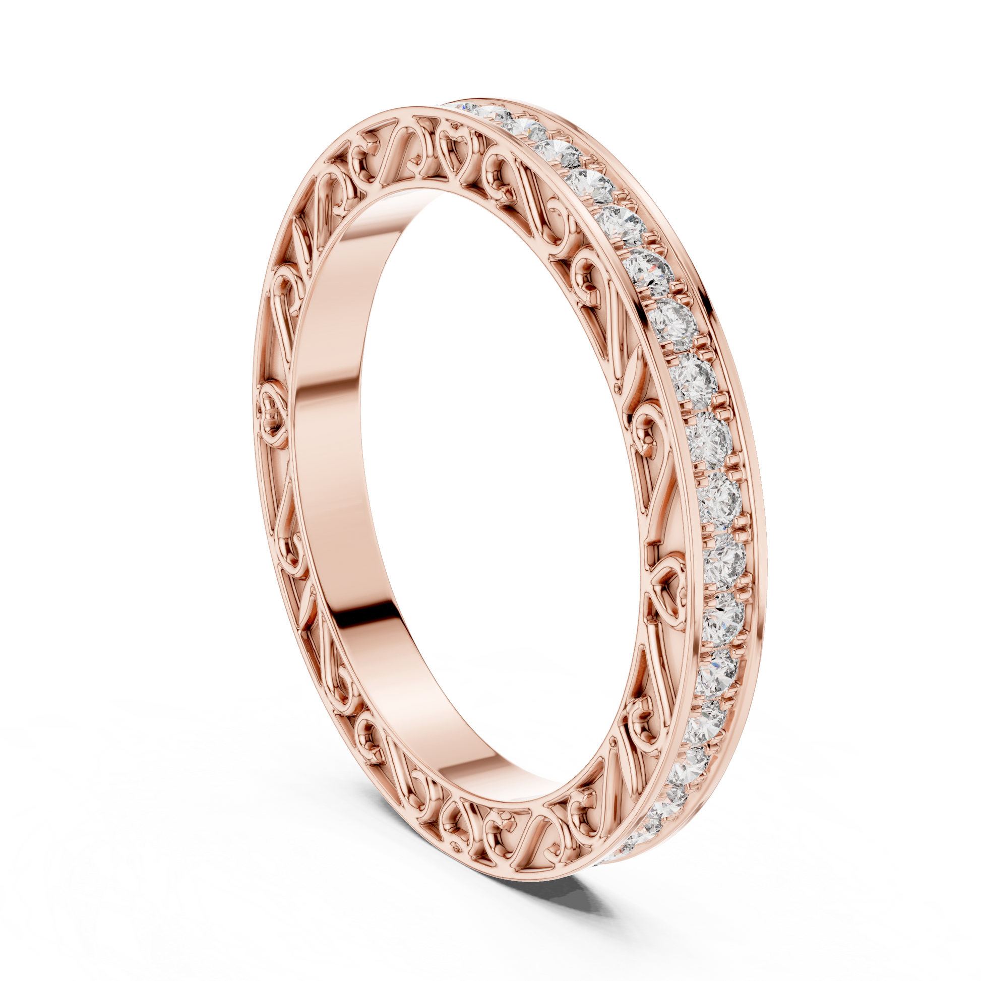 Round Pave Lab Grown Diamond Ring