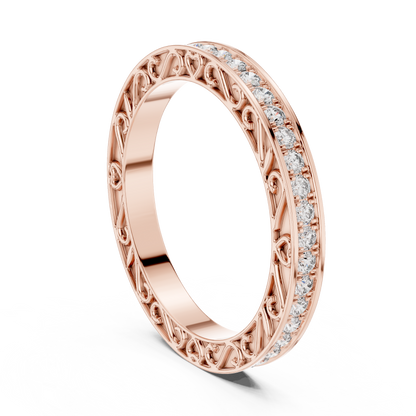 Round Pave Lab Grown Diamond Ring