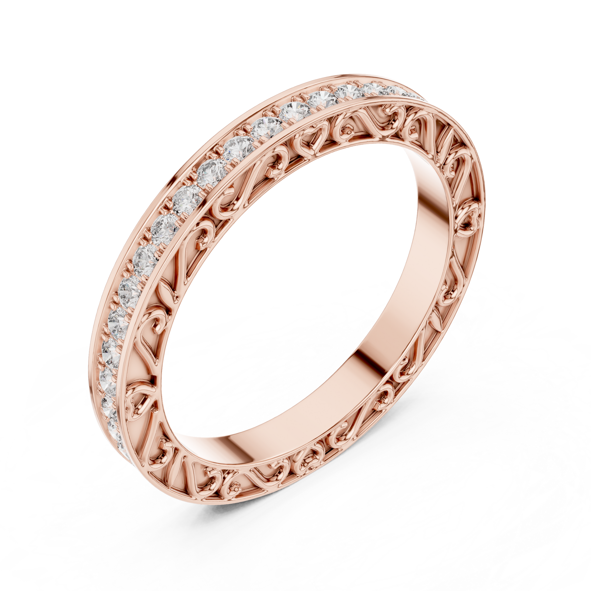 Round Pave Lab Grown Diamond Ring