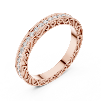 Round Pave Lab Grown Diamond Ring