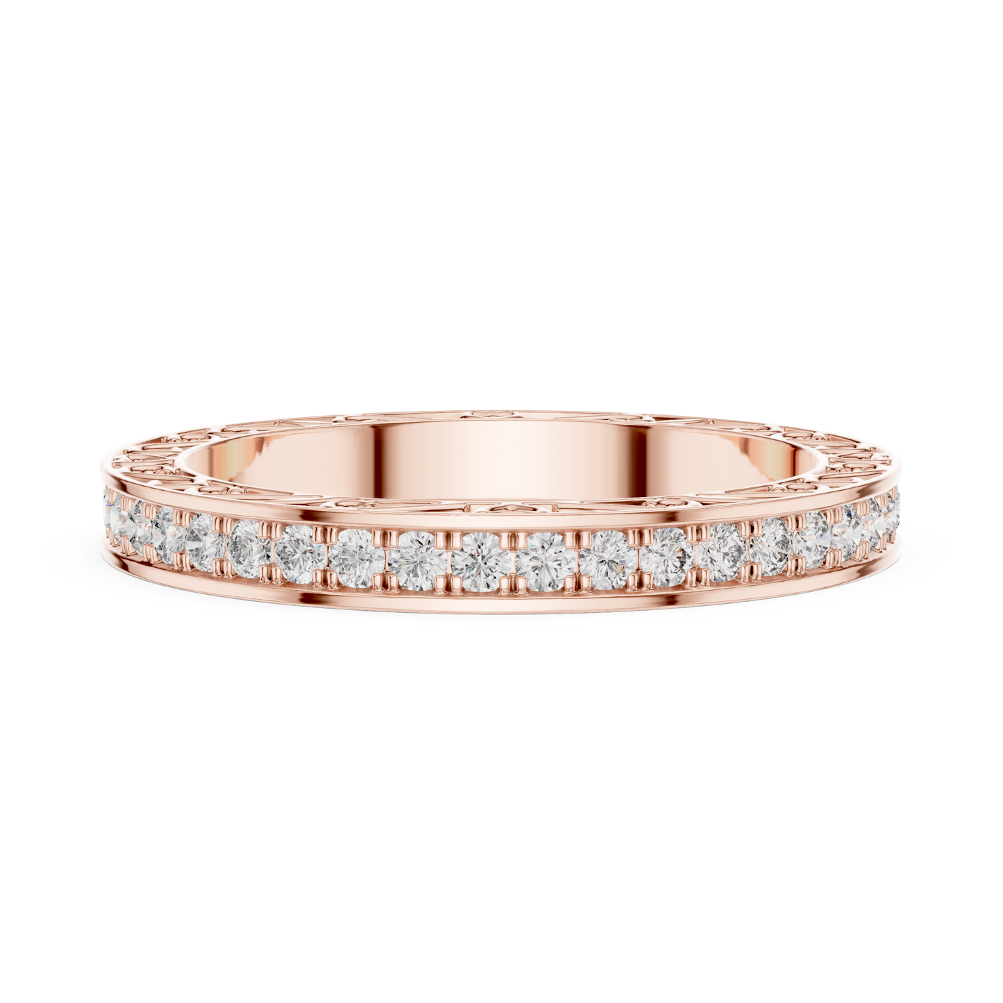 Round Pave Lab Grown Diamond Ring