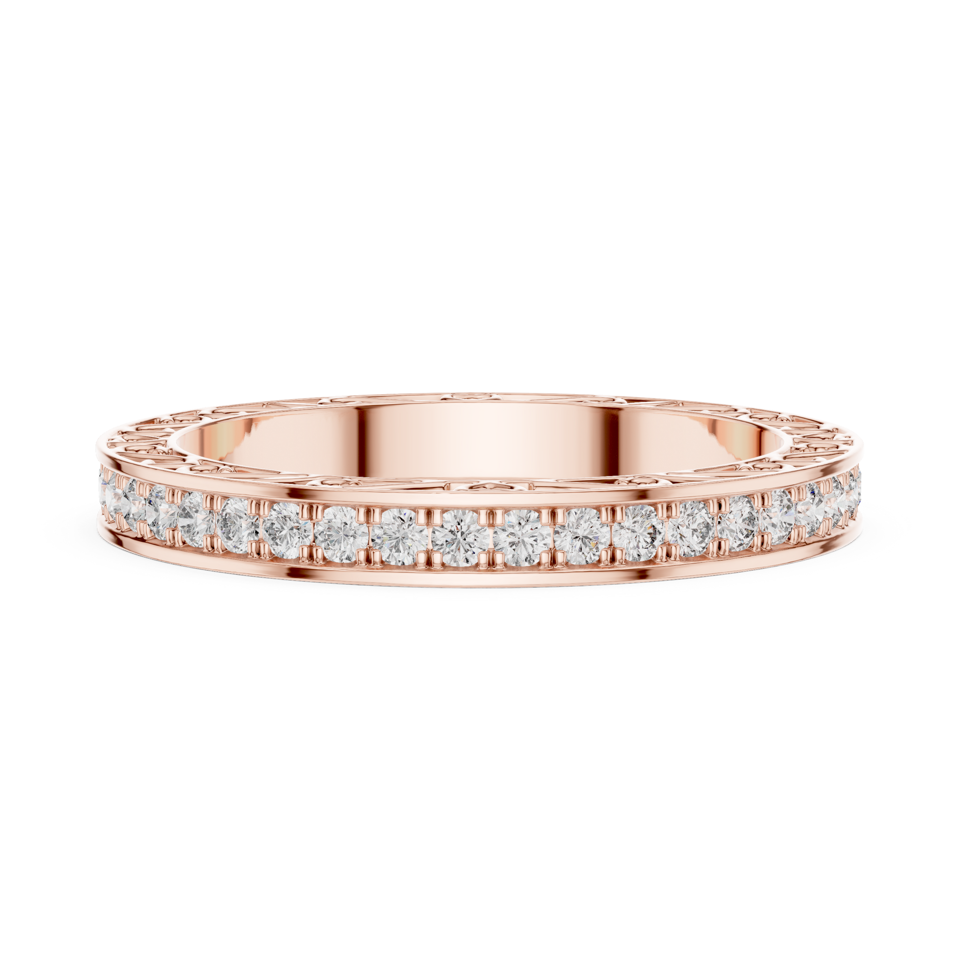 Round Pave Lab Grown Diamond Ring