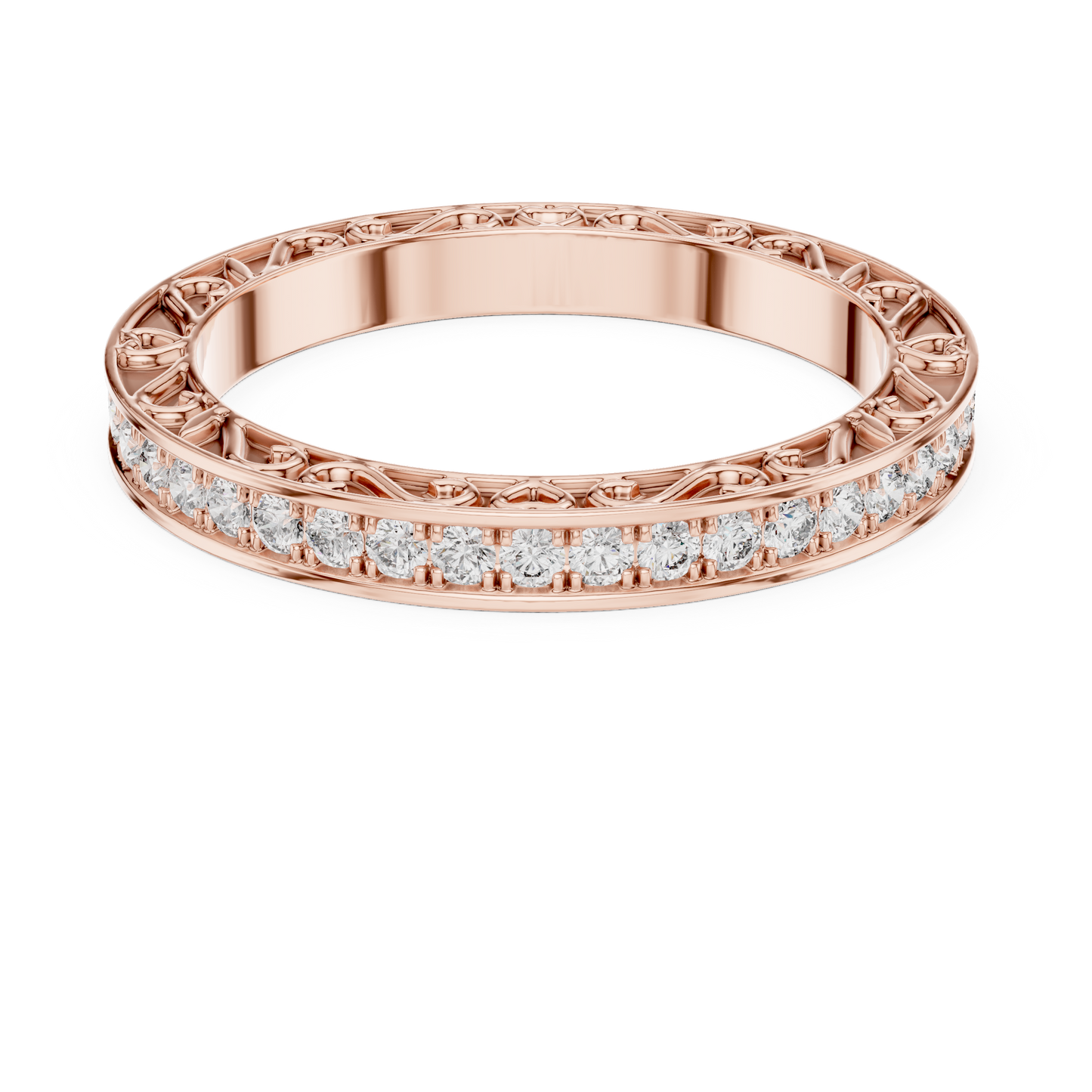 Round Pave Lab Grown Diamond Ring