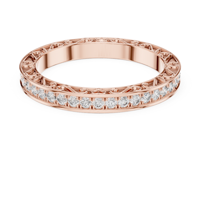 Round Pave Lab Grown Diamond Ring