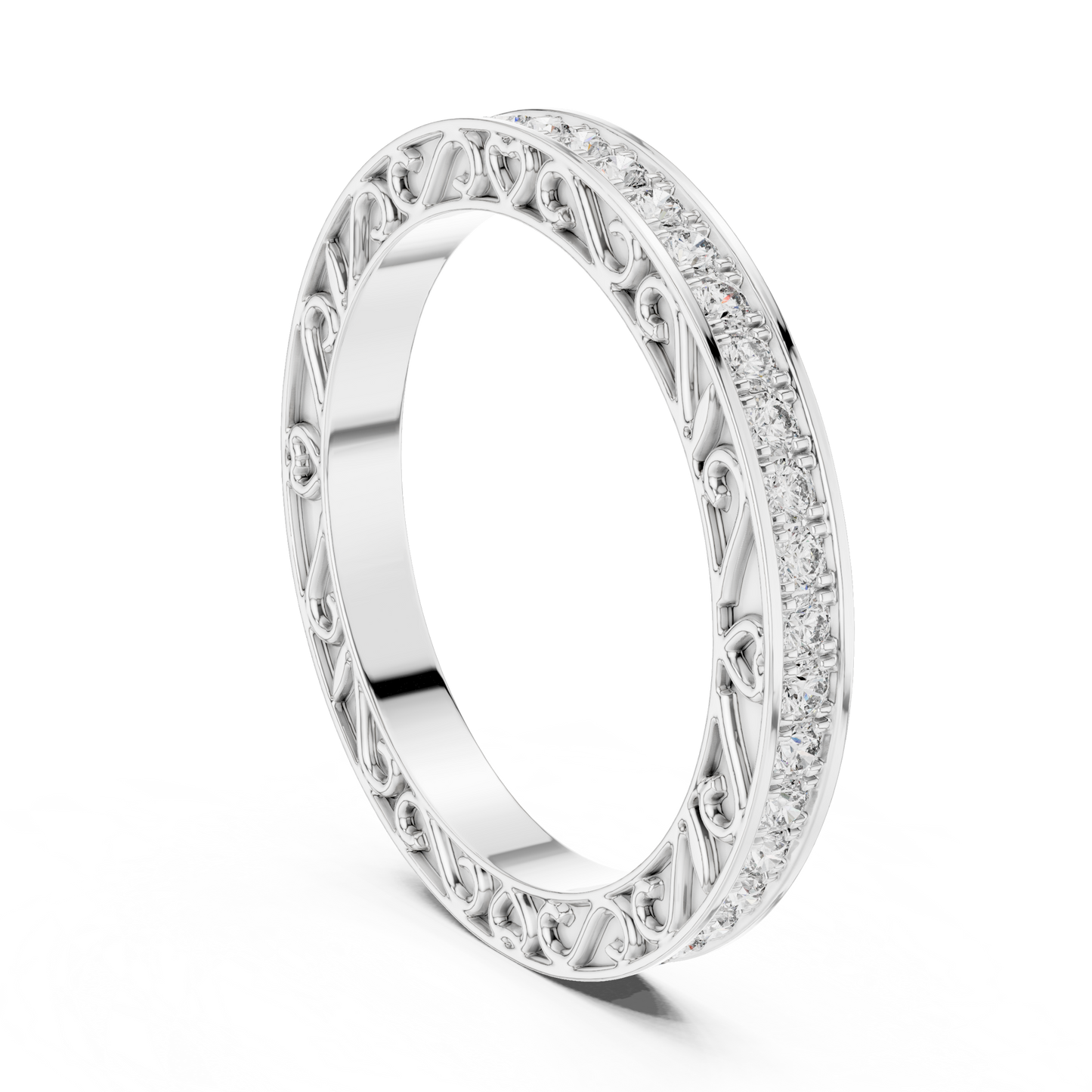 Round Pave Lab Grown Diamond Ring