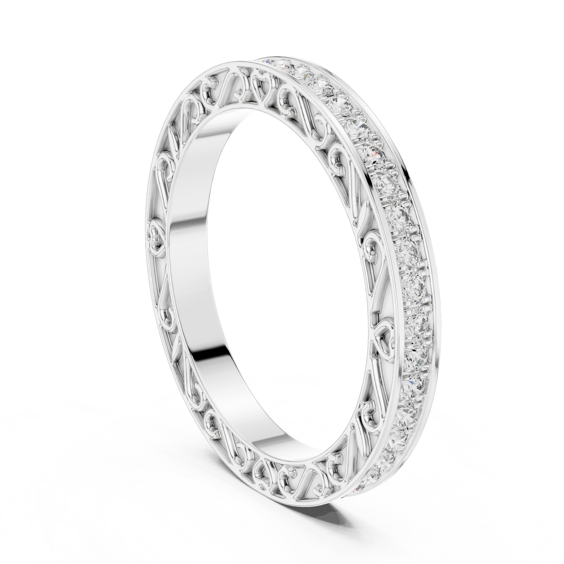 Round Pave Lab Grown Diamond Ring
