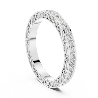 Round Pave Lab Grown Diamond Ring