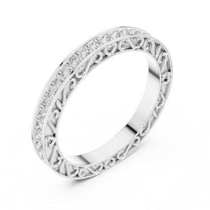Round Pave Lab Grown Diamond Ring