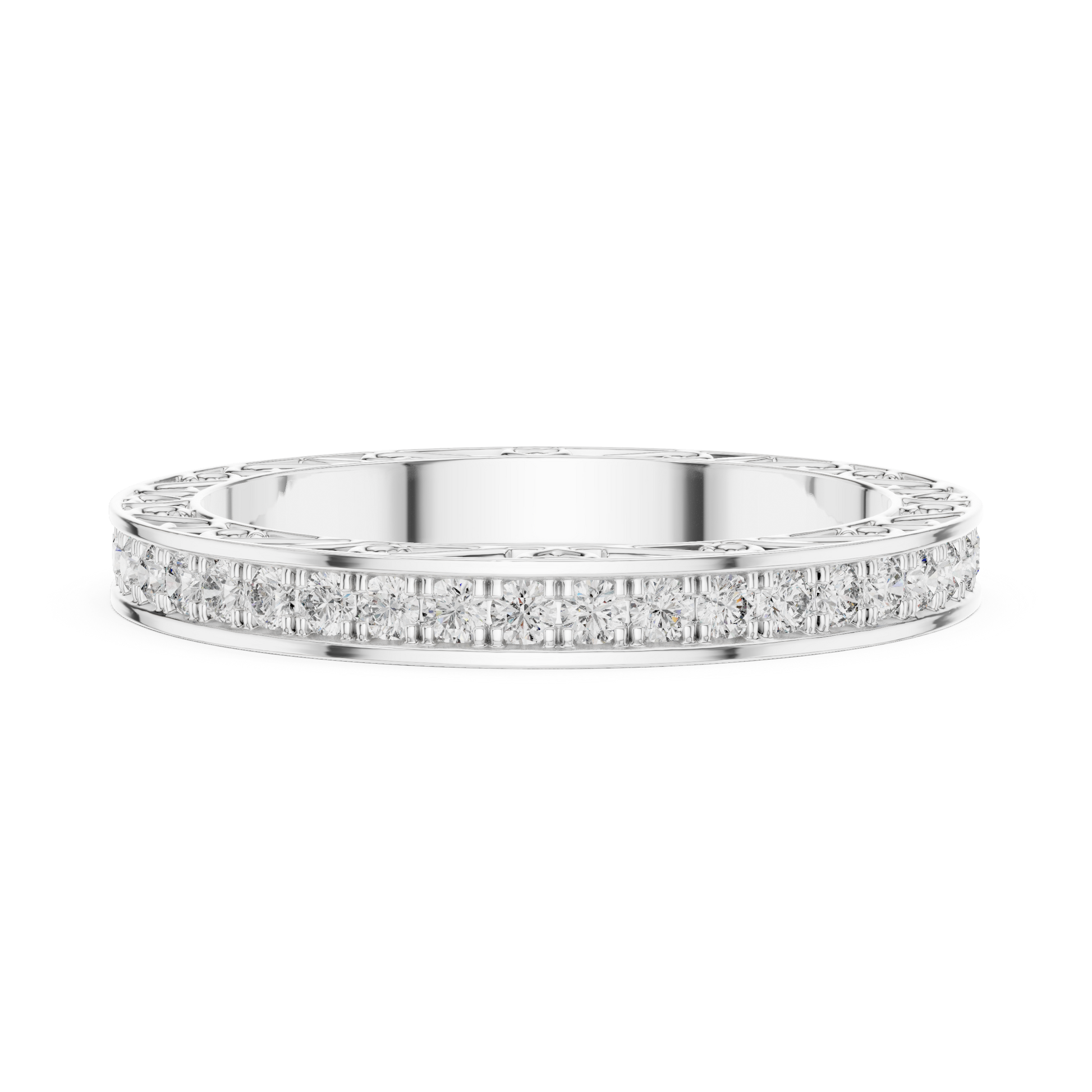 Round Pave Lab Grown Diamond Ring