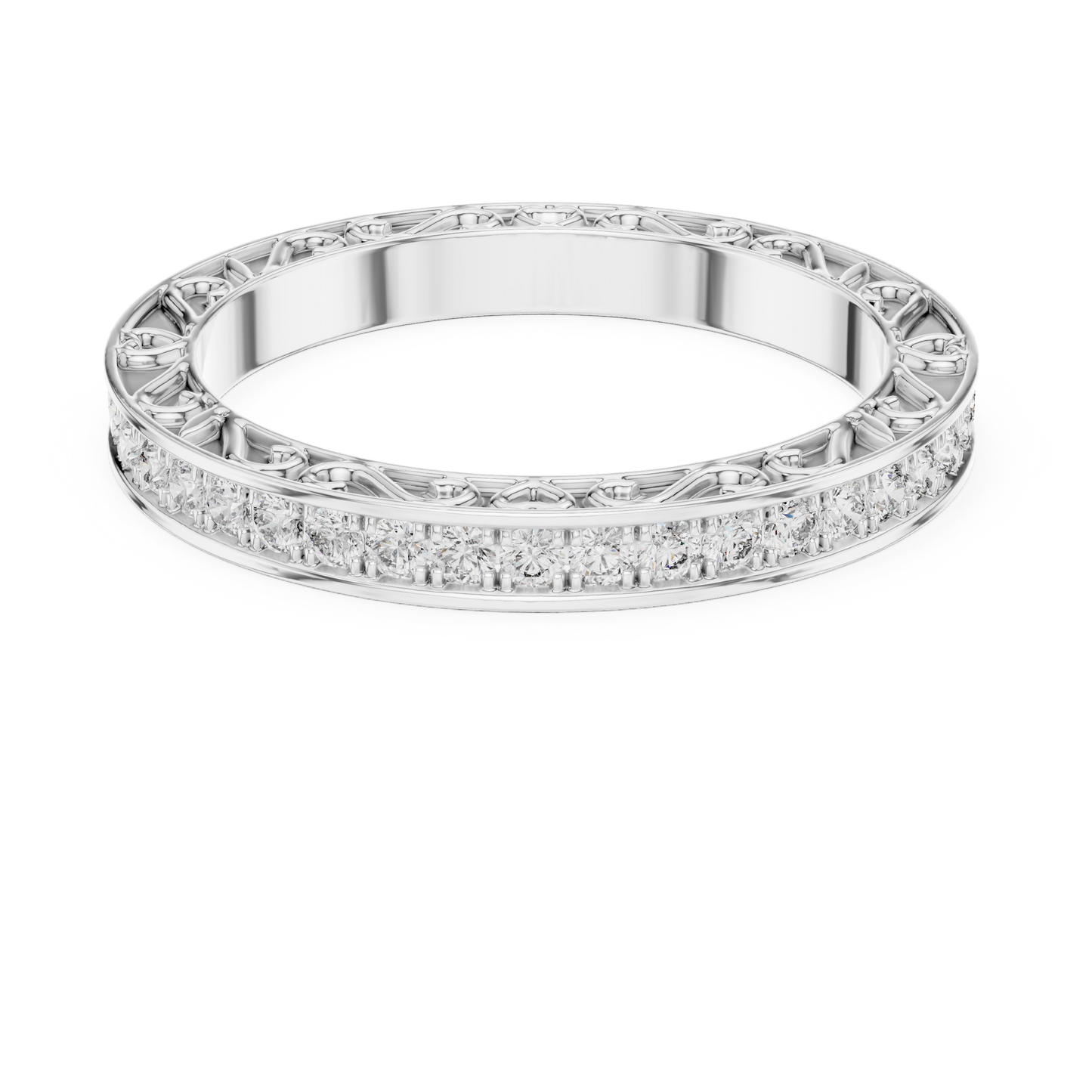 Round Pave Lab Grown Diamond Ring
