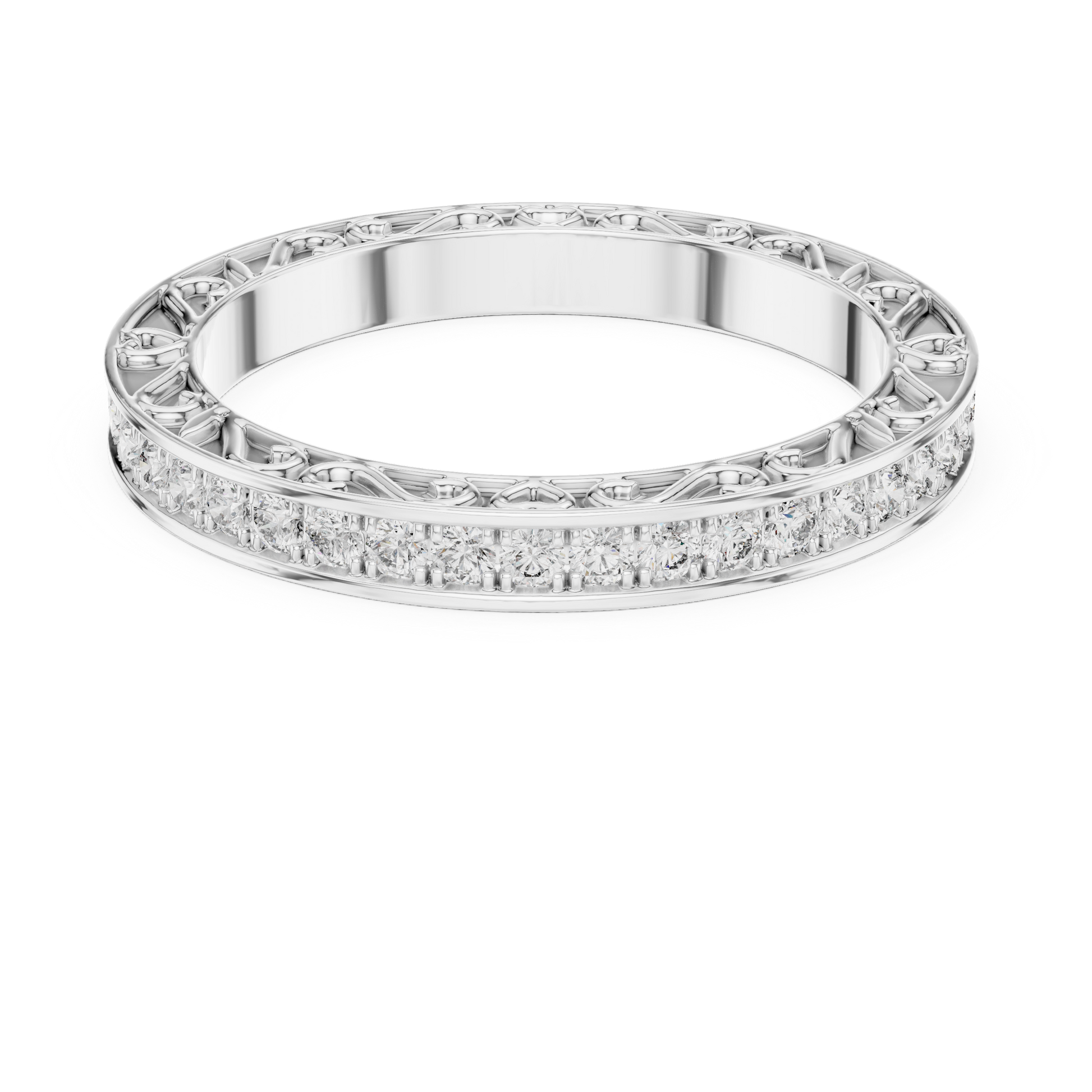 Round Pave Lab Grown Diamond Ring