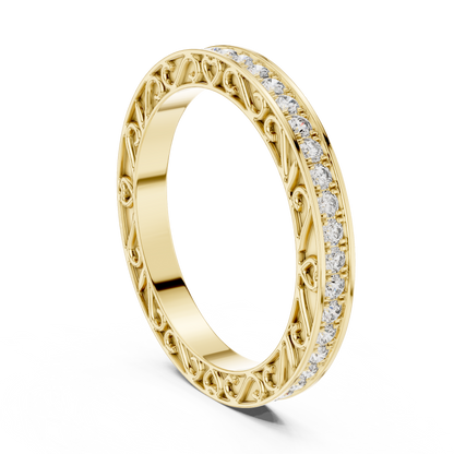 Round Pave Lab Grown Diamond Ring