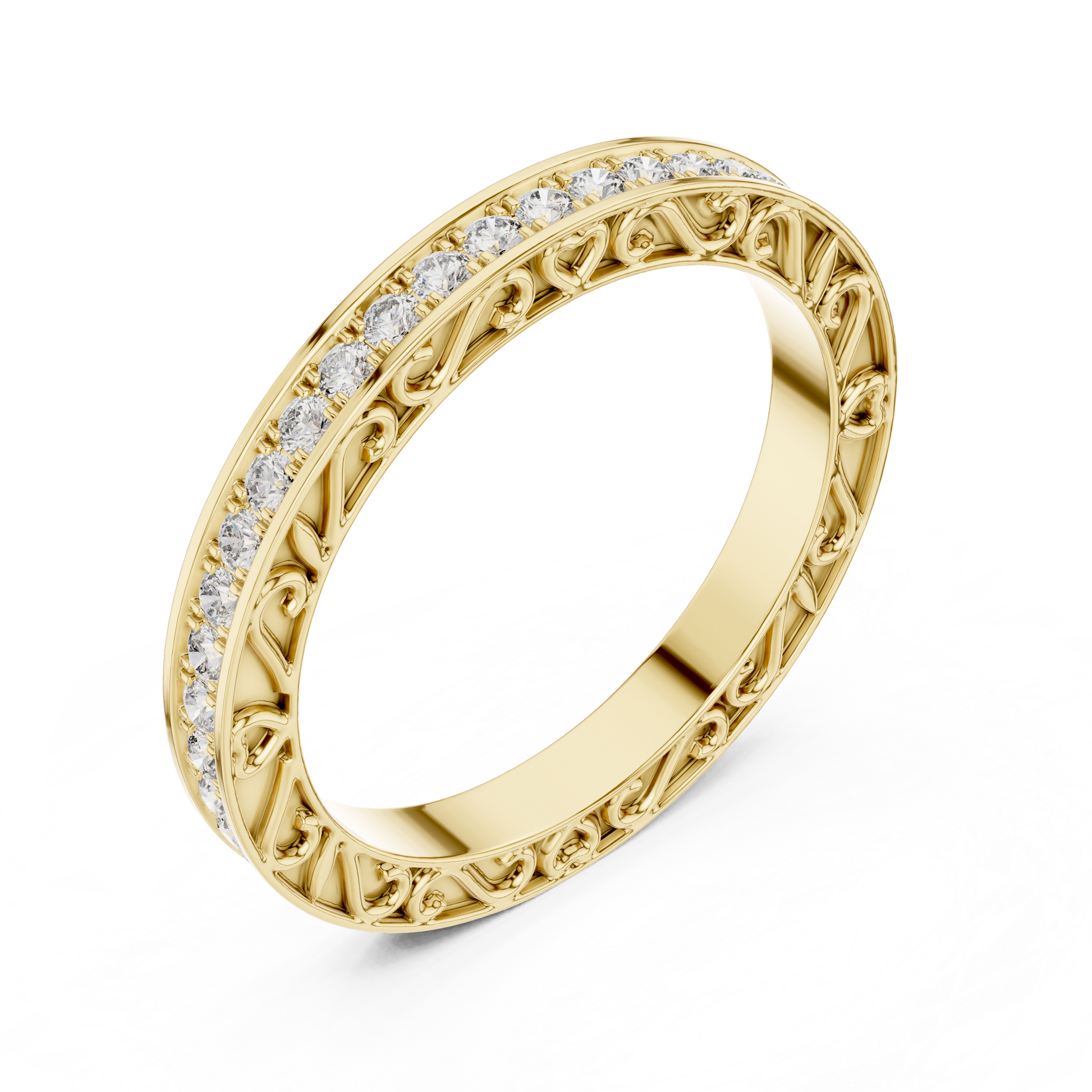 Round Pave Lab Grown Diamond Ring