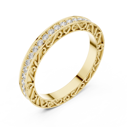 Round Pave Lab Grown Diamond Ring