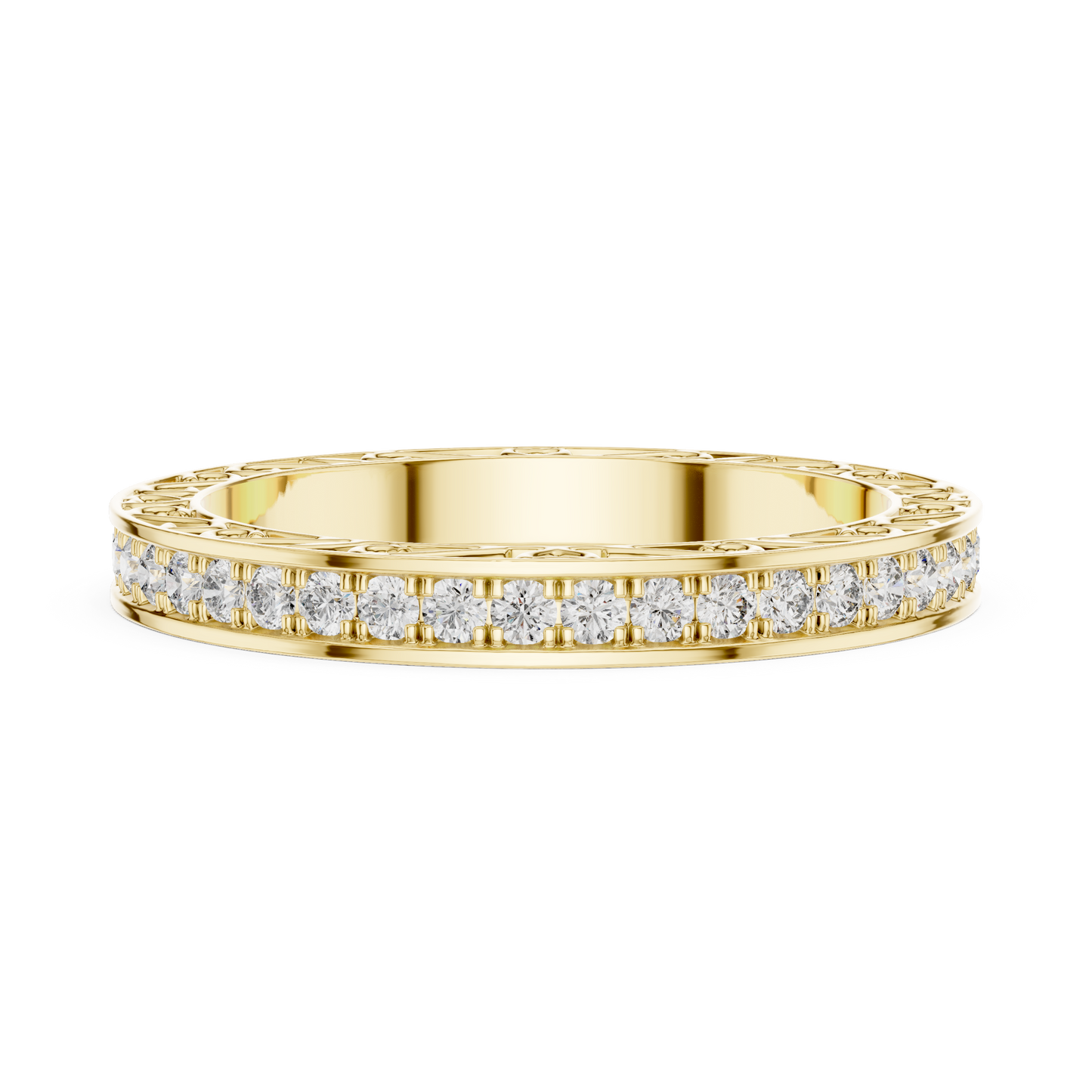 Round Pave Lab Grown Diamond Ring