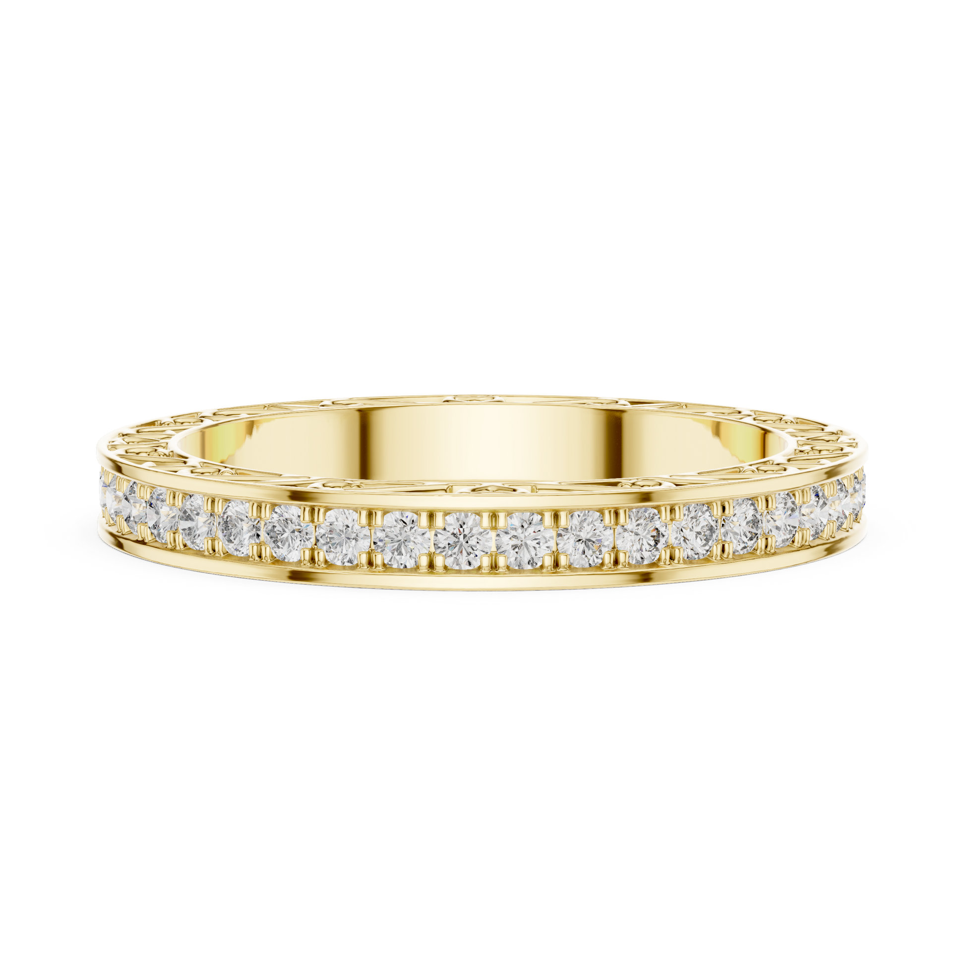 Round Pave Lab Grown Diamond Ring
