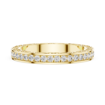 Round Pave Lab Grown Diamond Ring