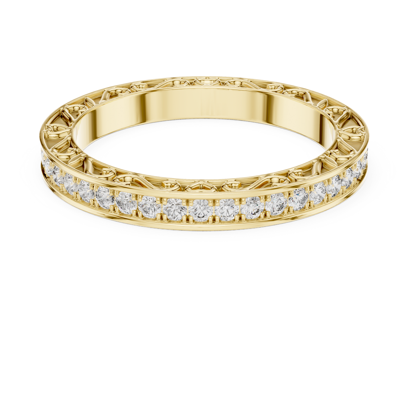 Round Pave Lab Grown Diamond Ring