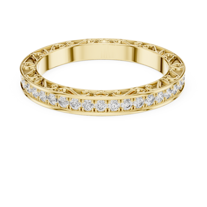 Round Pave Lab Grown Diamond Ring