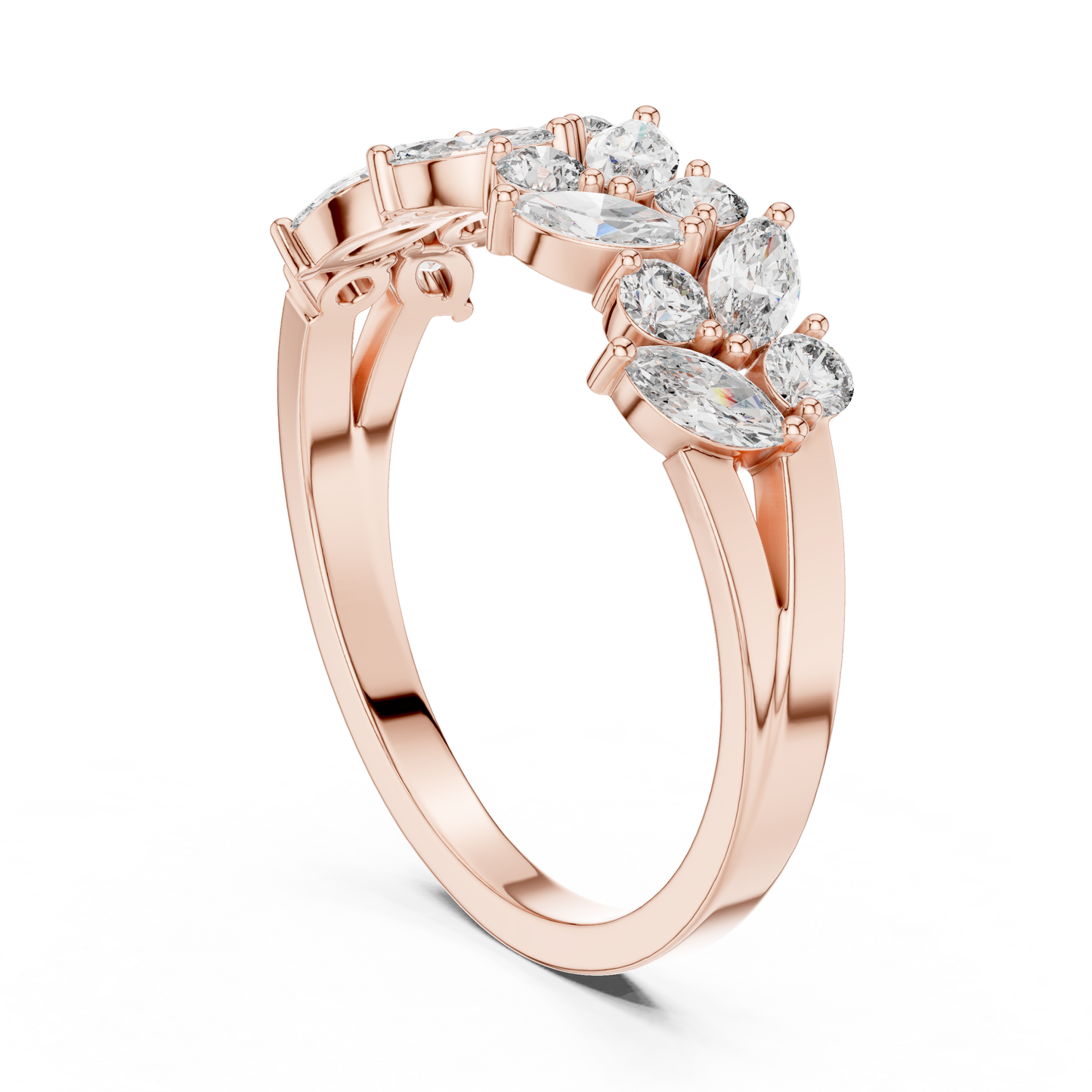 Mixed Shape Lab Grown Diamond Side Stone Ring