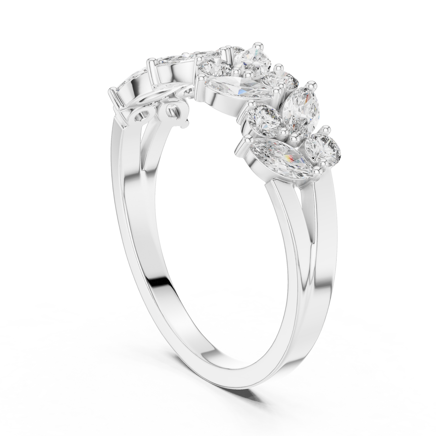 Mixed Shape Lab Grown Diamond Side Stone Ring
