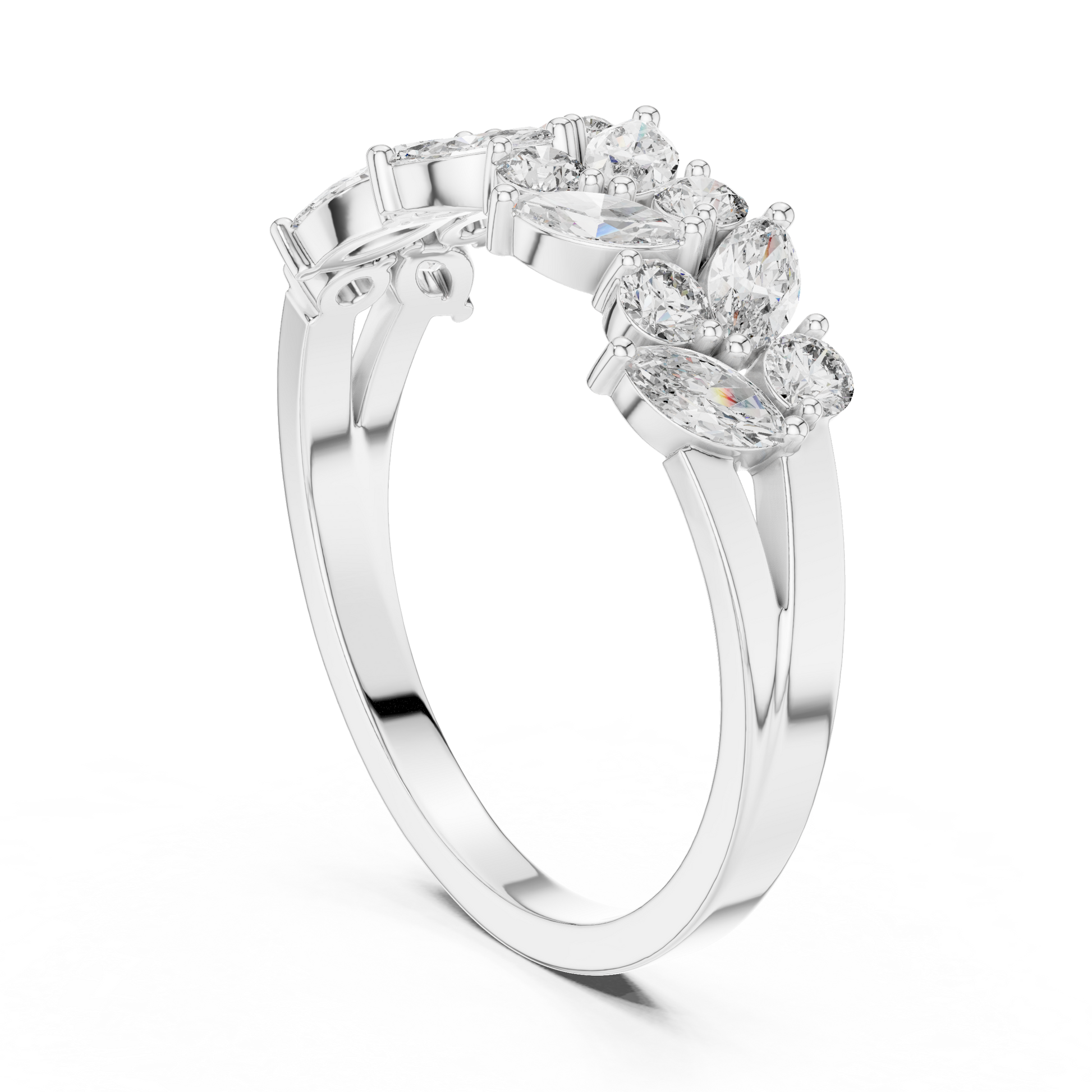 Mixed Shape Lab Grown Diamond Side Stone Ring