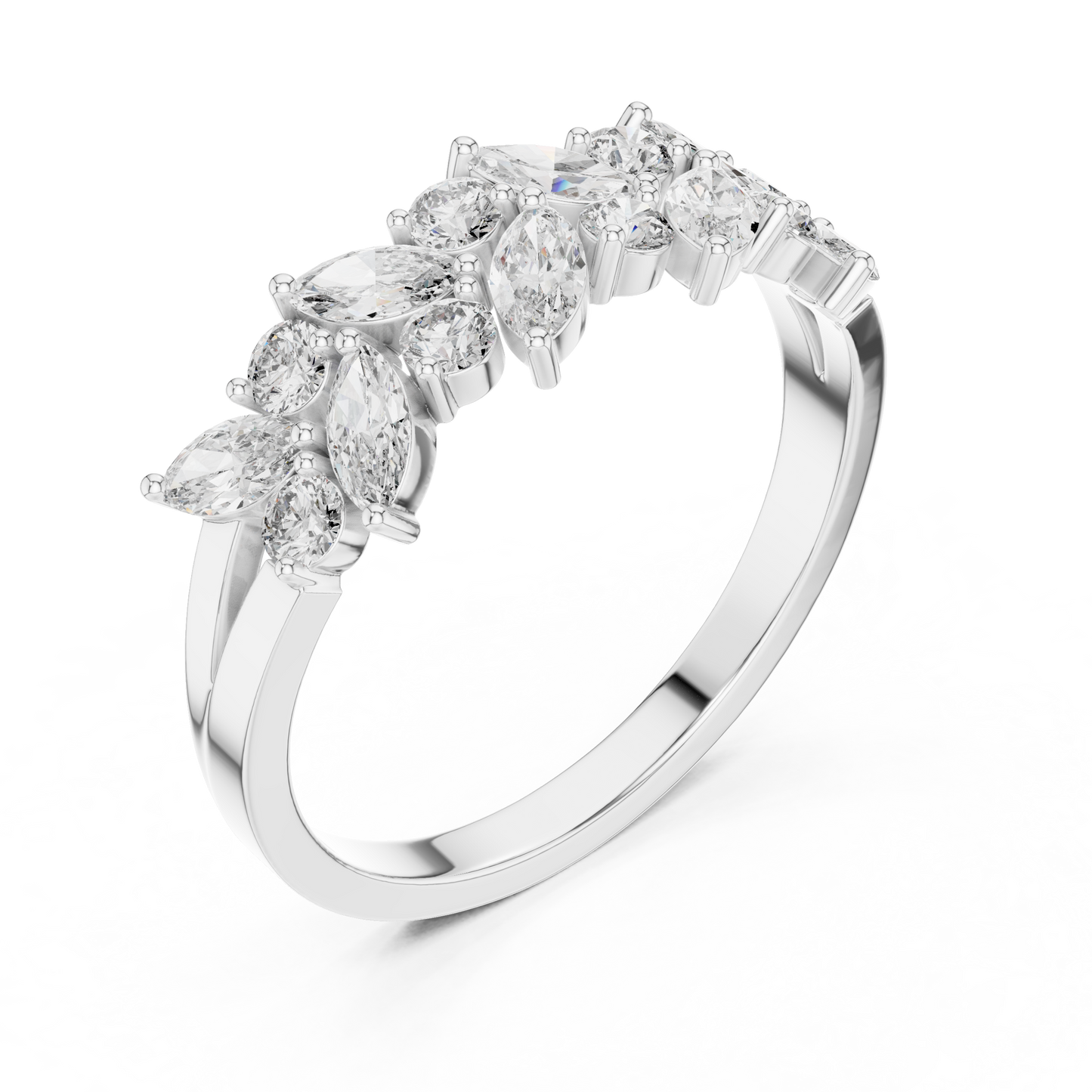 Mixed Shape Lab Grown Diamond Side Stone Ring