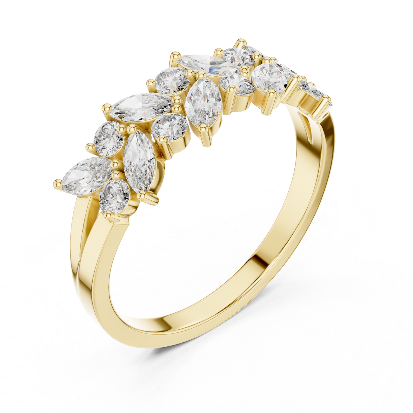 Mixed Shape Lab Grown Diamond Side Stone Ring
