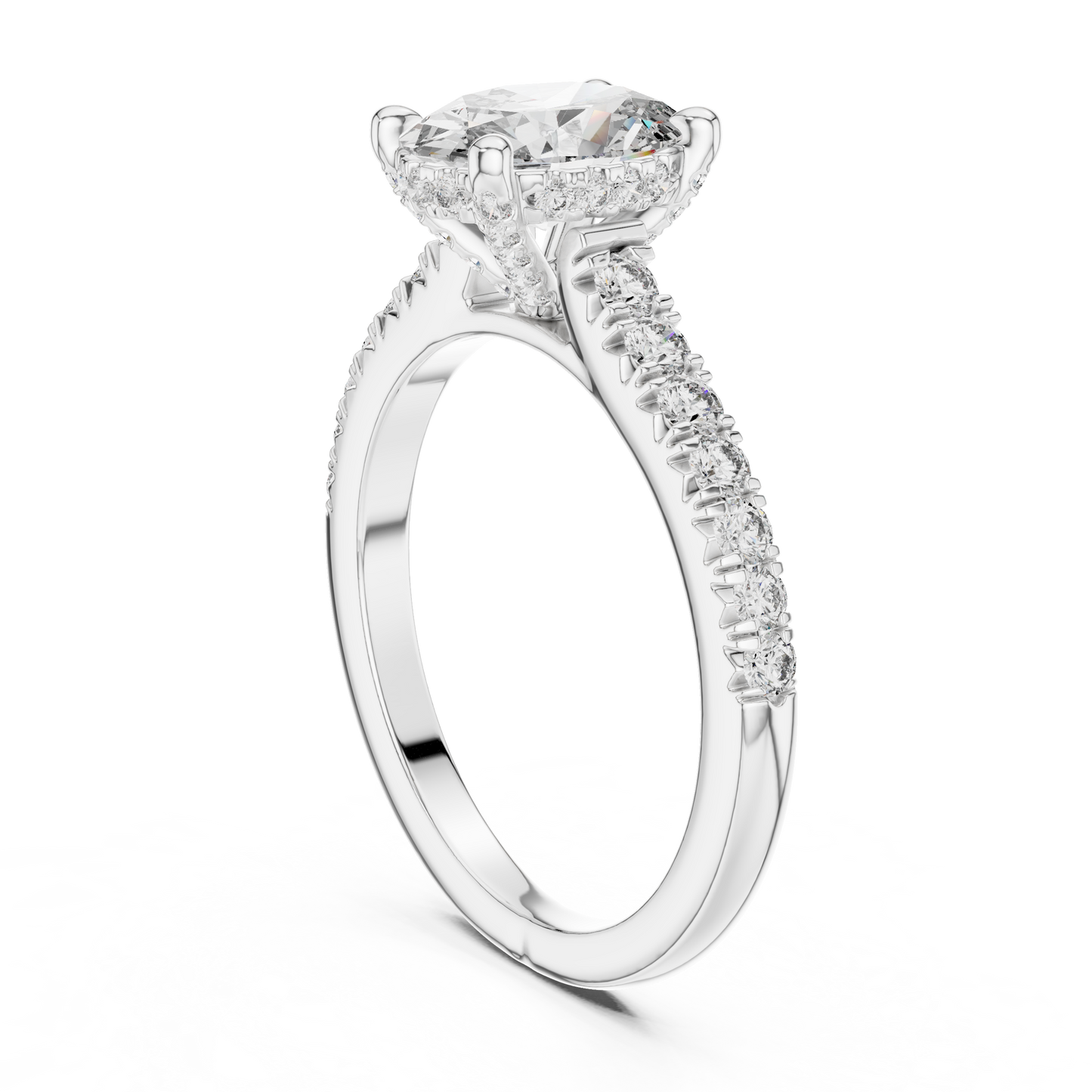 Round Halo Lab Grown Diamond Ring