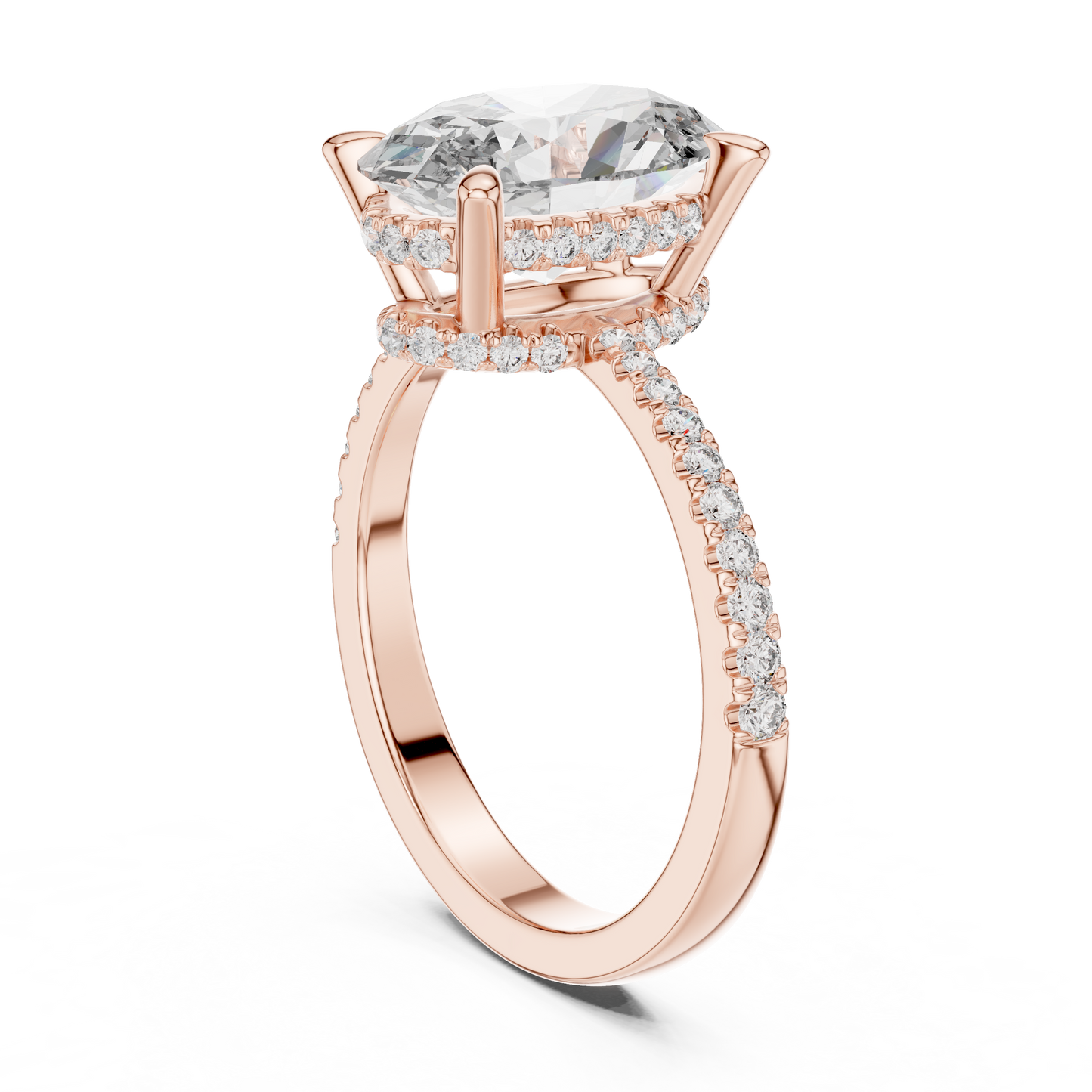 Round Halo Lab Grown Diamond Ring