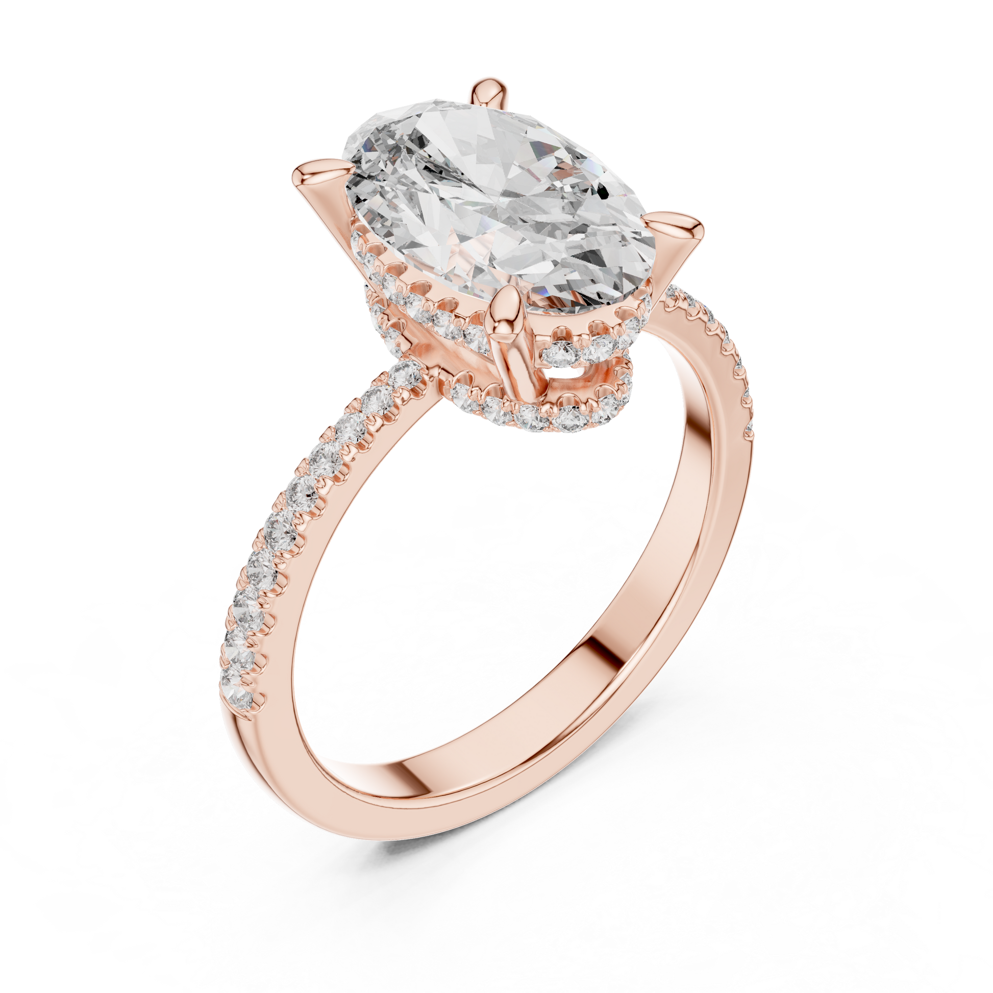 Round Halo Lab Grown Diamond Ring