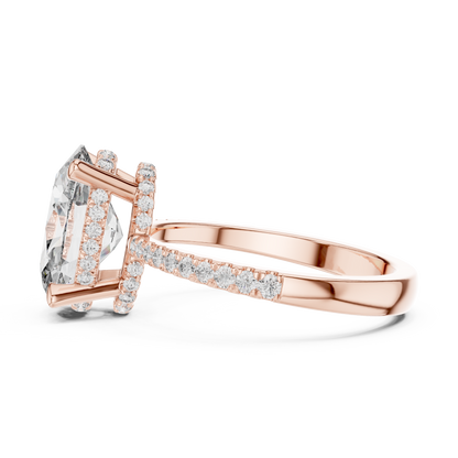 Round Halo Lab Grown Diamond Ring