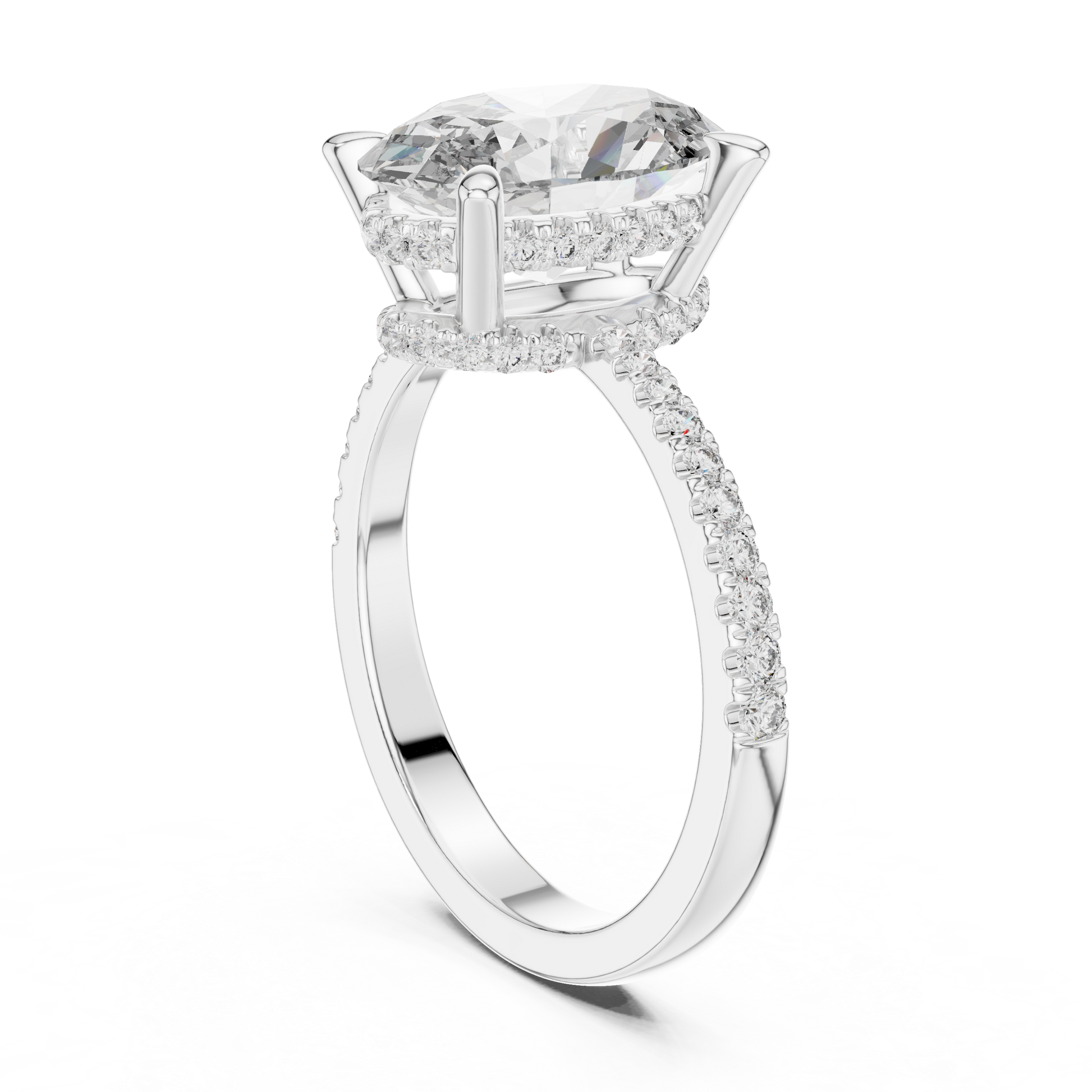 Round Halo Lab Grown Diamond Ring