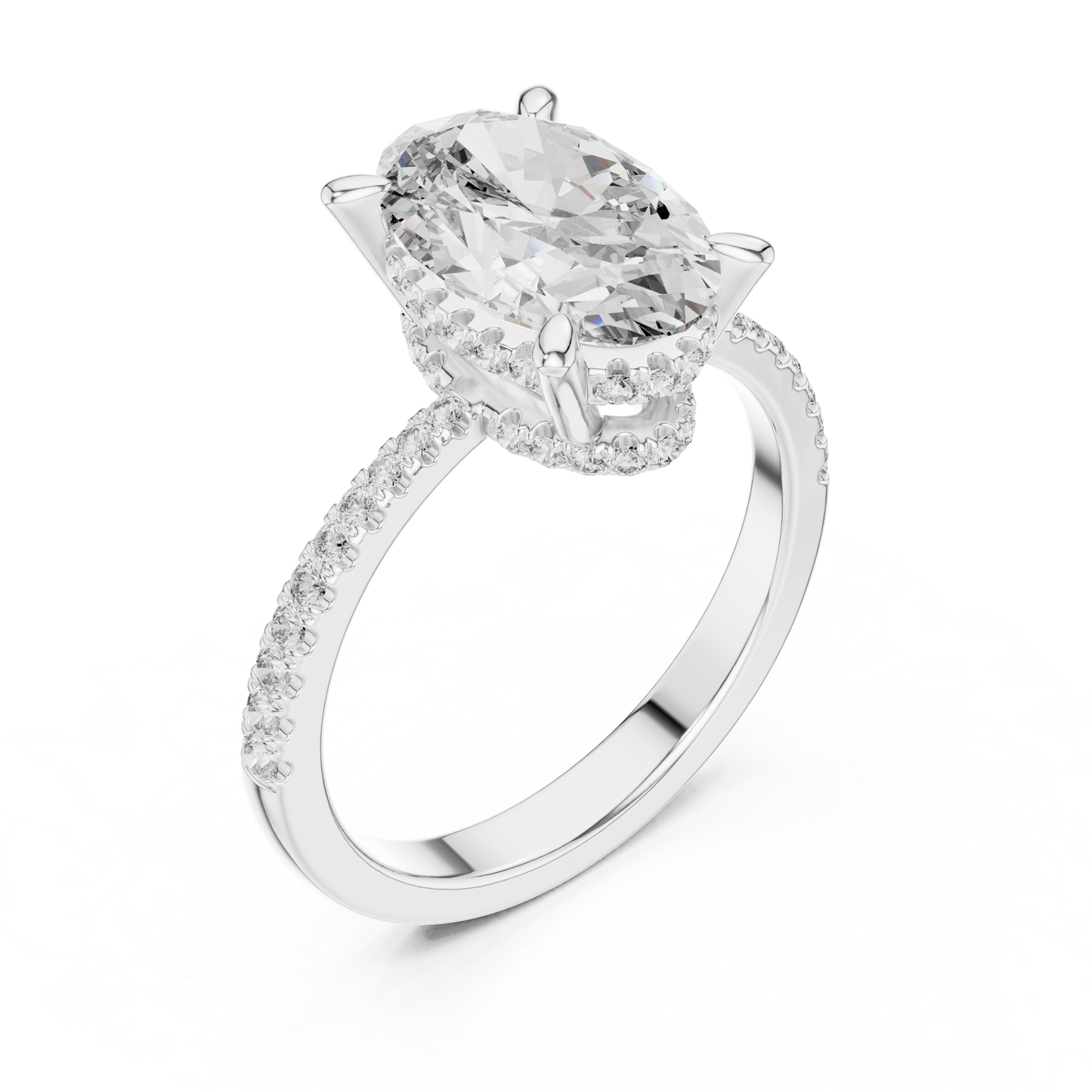 Round Halo Lab Grown Diamond Ring