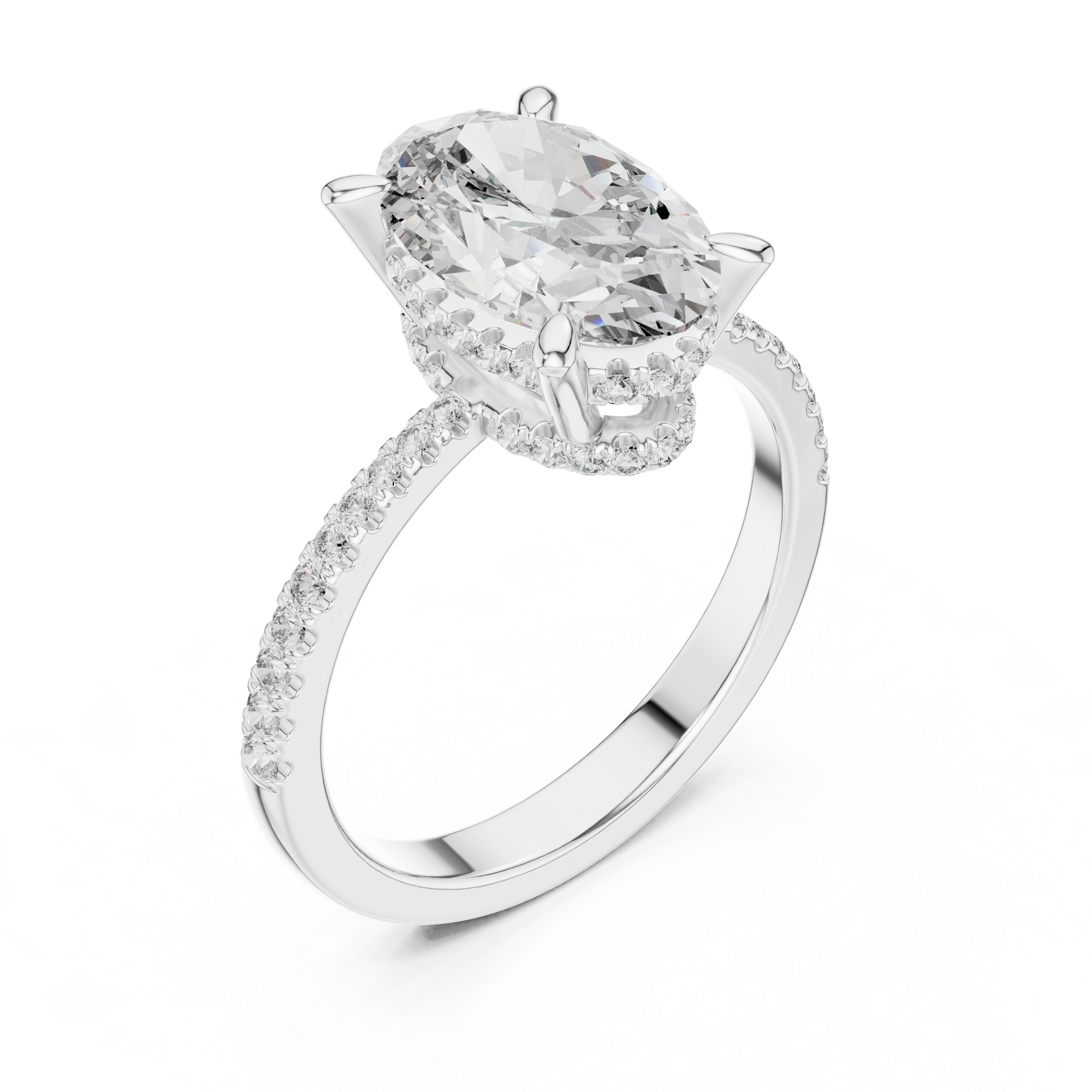 Round Halo Lab Grown Diamond Ring