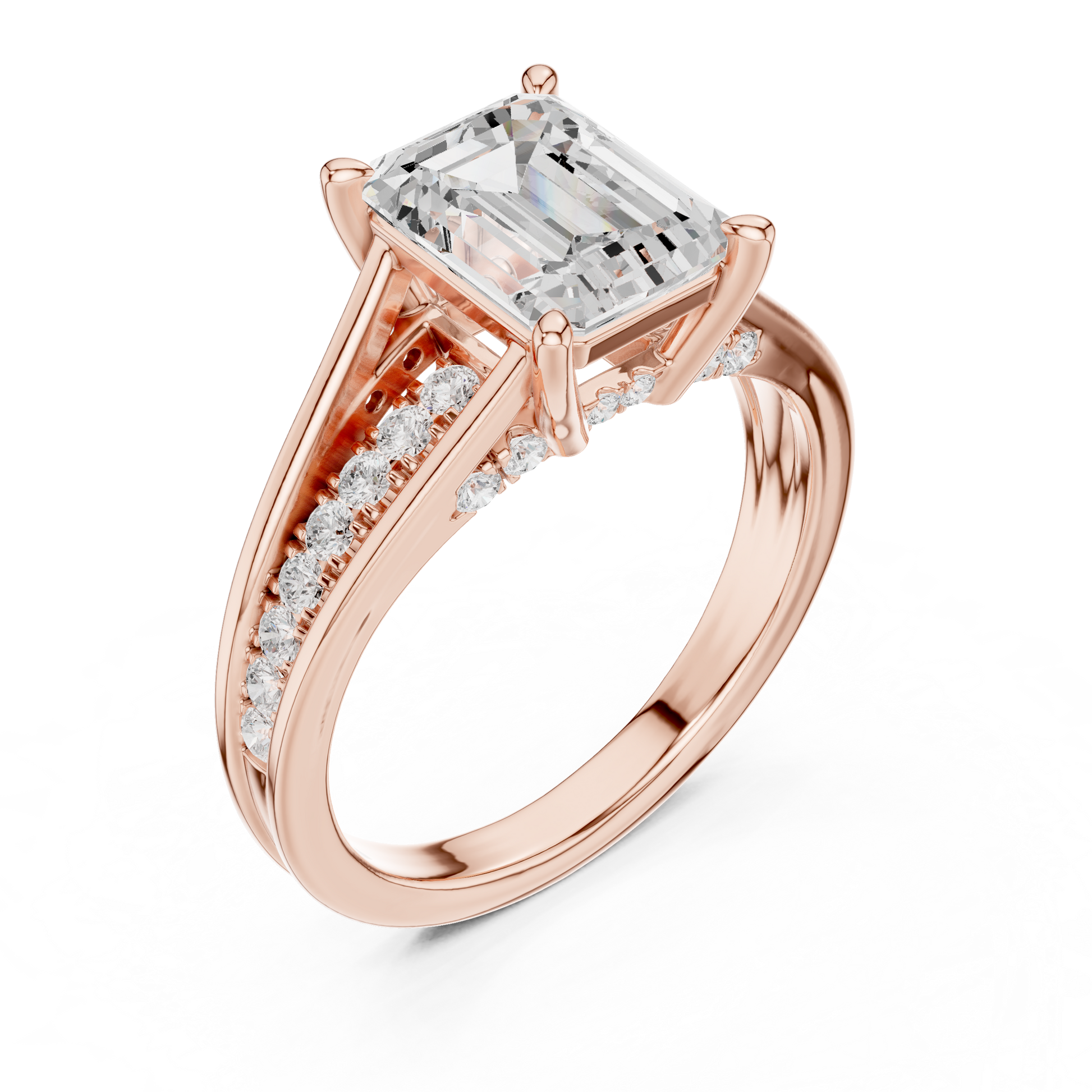 Mixed Shape Lab Grown Diamond Side Stone Ring