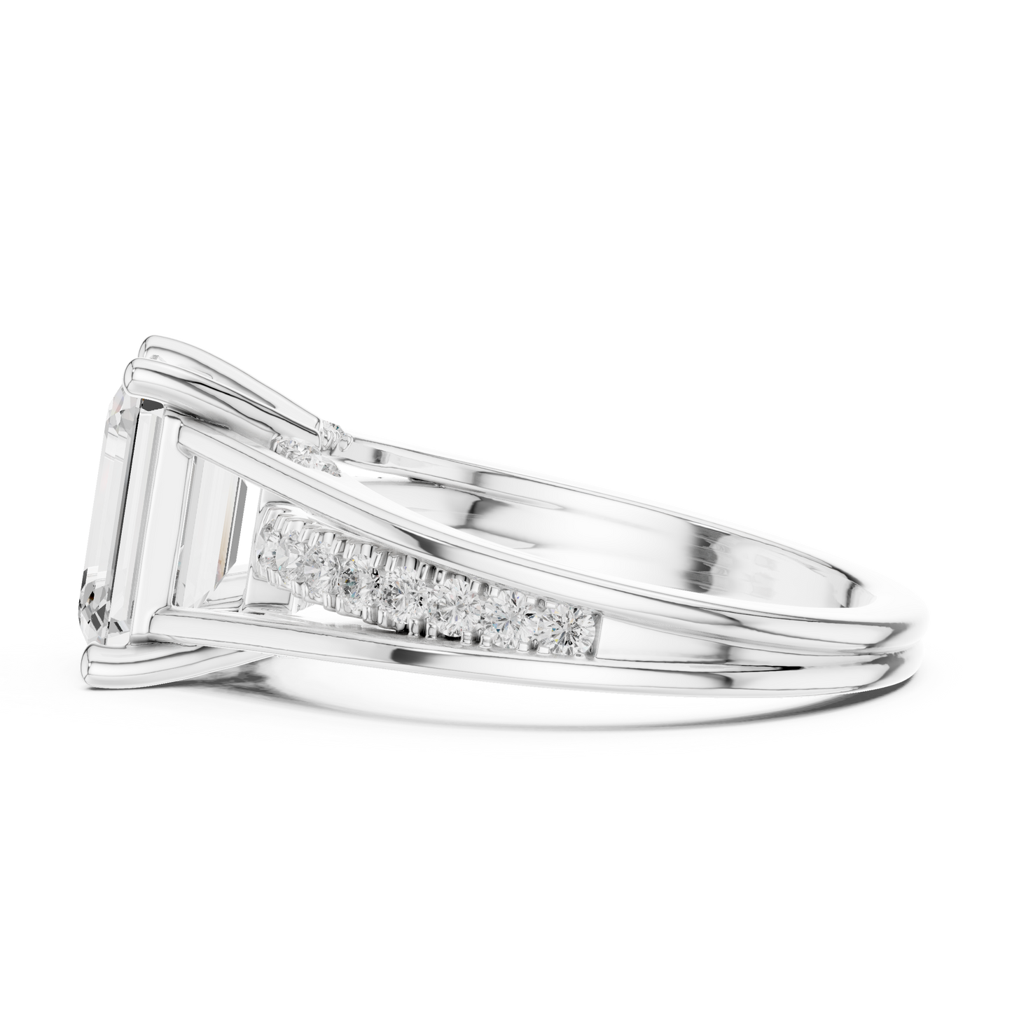 Mixed Shape Lab Grown Diamond Side Stone Ring