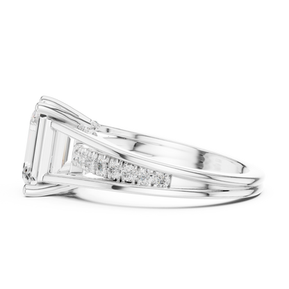 Mixed Shape Lab Grown Diamond Side Stone Ring
