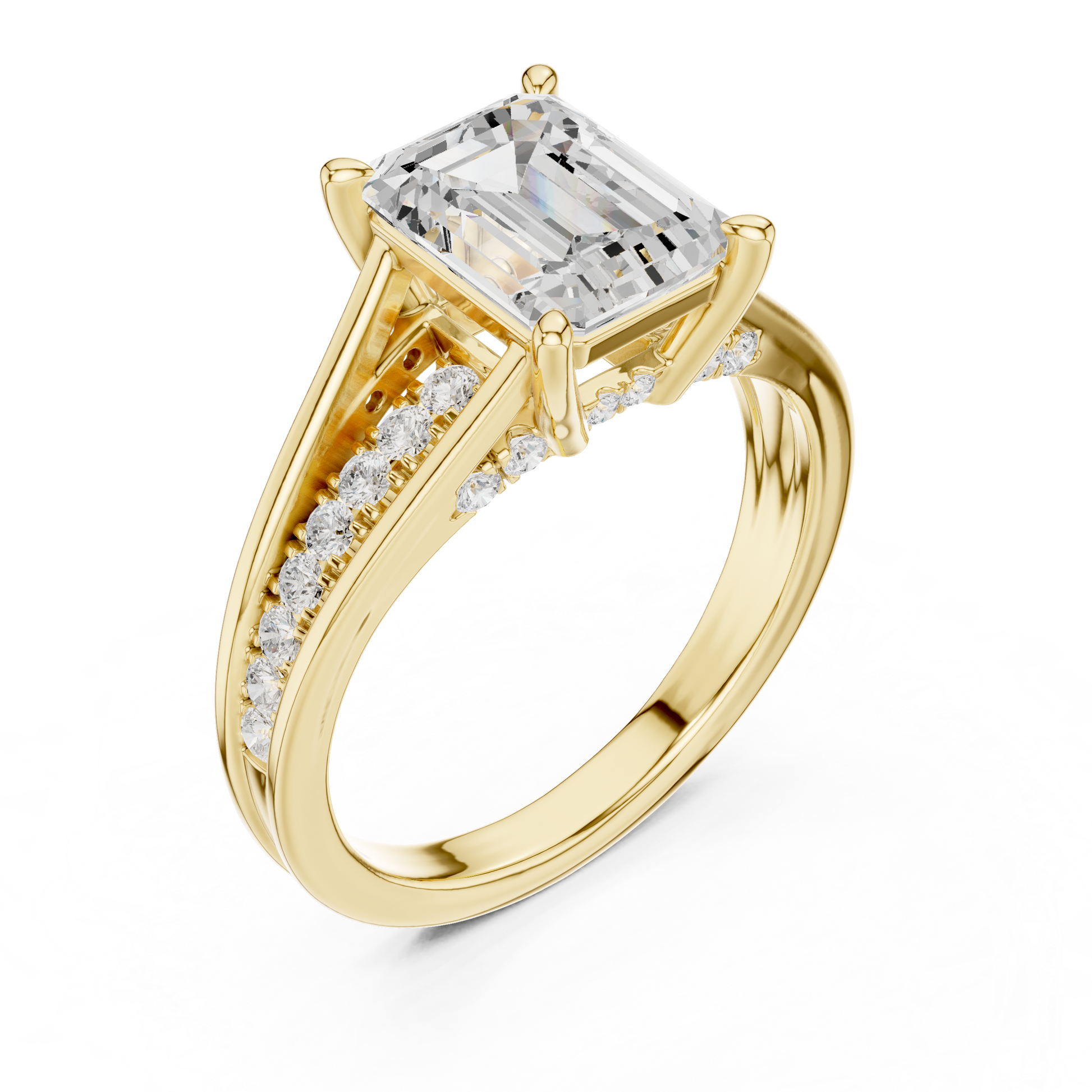 Mixed Shape Lab Grown Diamond Side Stone Ring