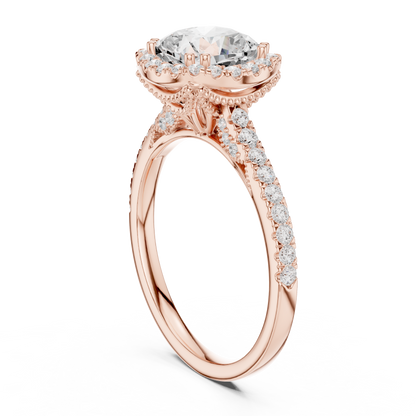 Round Halo Lab Grown Diamond Ring