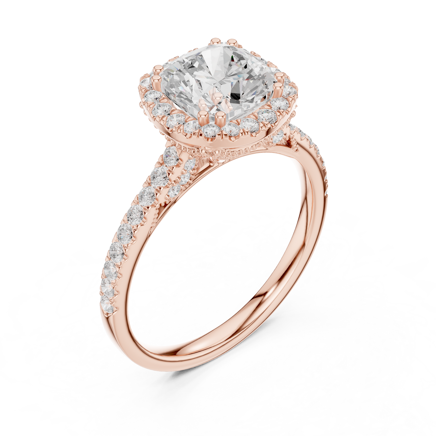 Round Halo Lab Grown Diamond Ring
