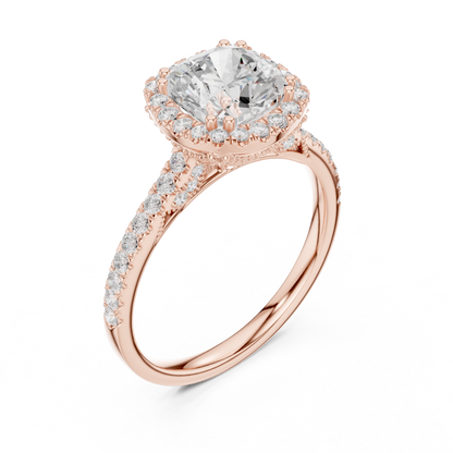 Round Halo Lab Grown Diamond Ring