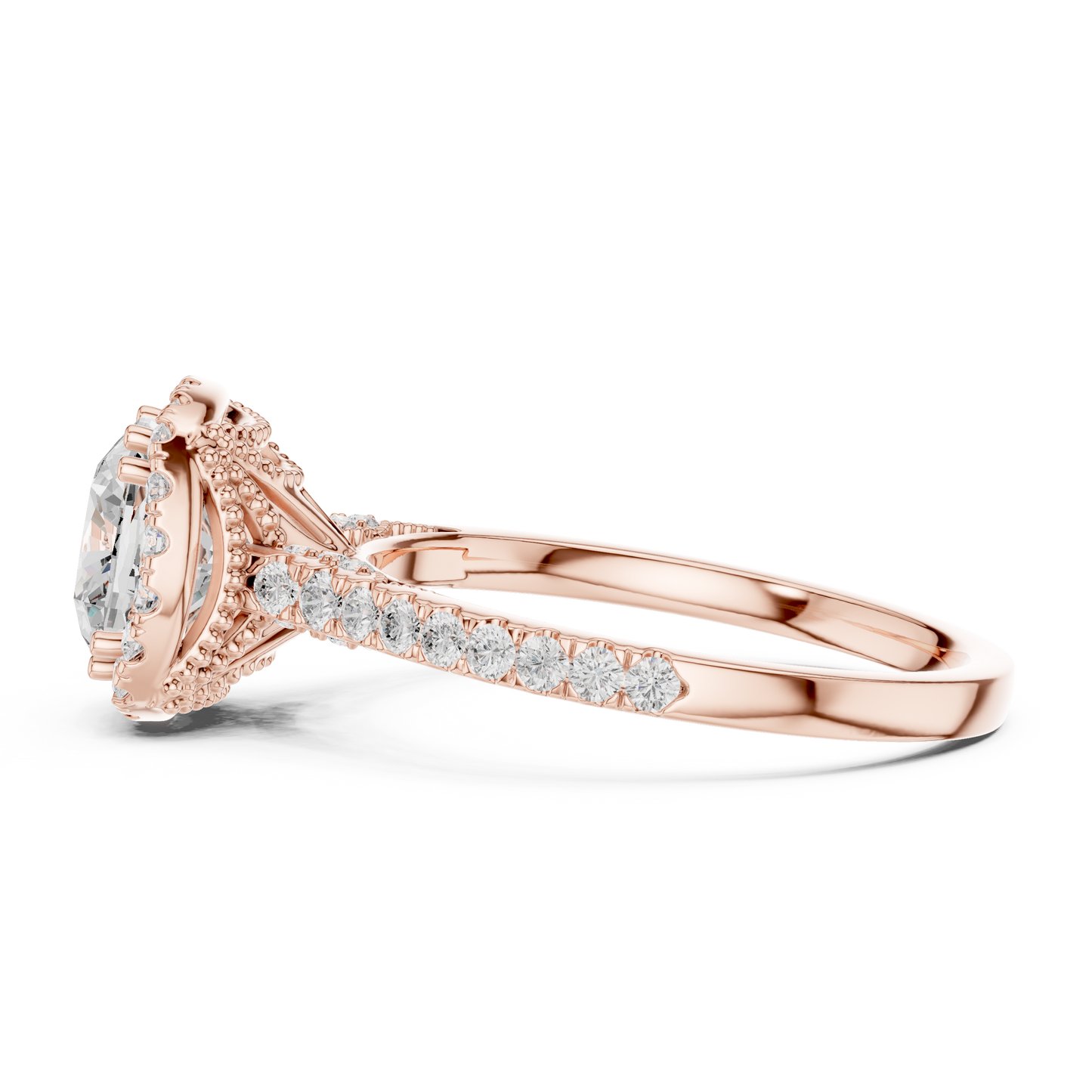 Round Halo Lab Grown Diamond Ring