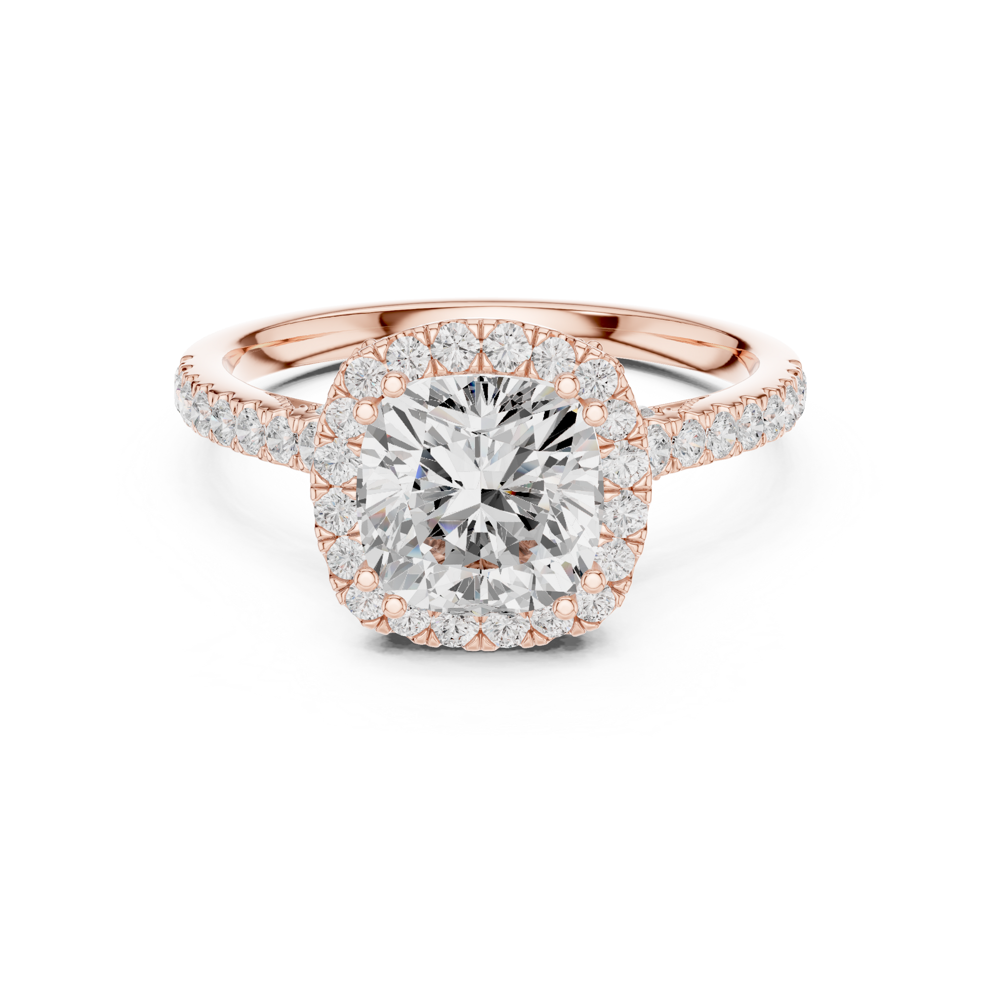 Round Halo Lab Grown Diamond Ring