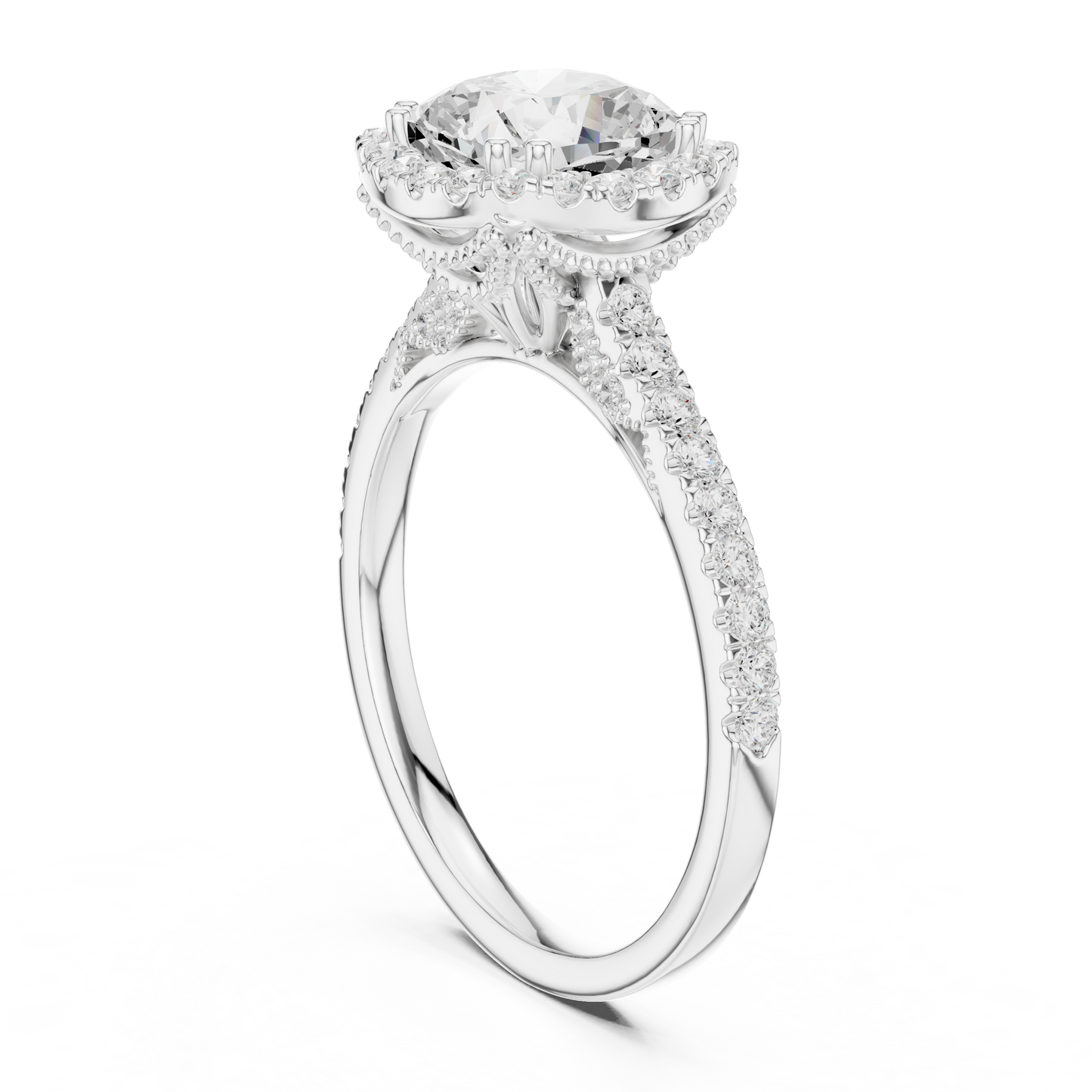 Round Halo Lab Grown Diamond Ring